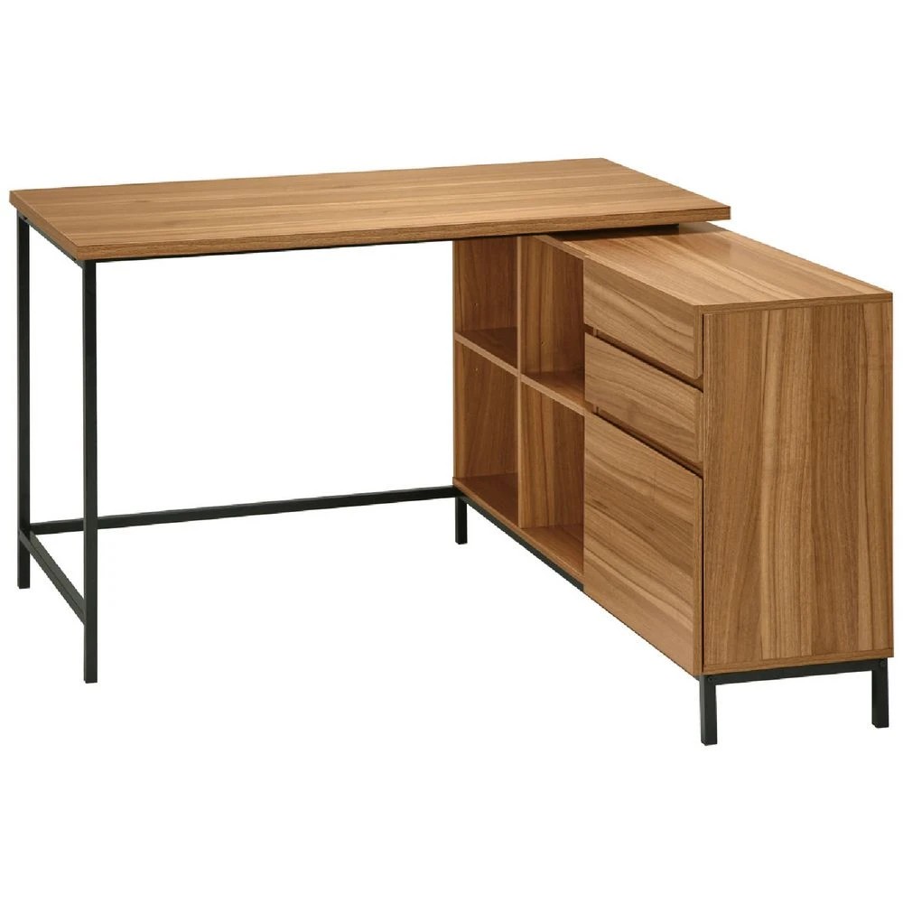 1 Stockholm 1200 x 1200mm Workstation Walnut Black Desks, Tables and Workstations, 1 of 10