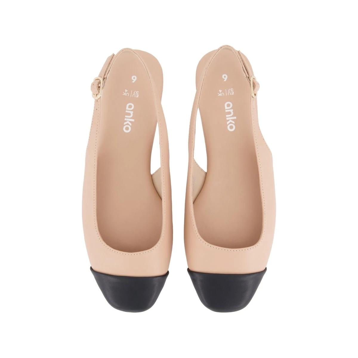2 Ballet Toe Cap Slingback Flats LIGHT TAUPE, 2 of 3