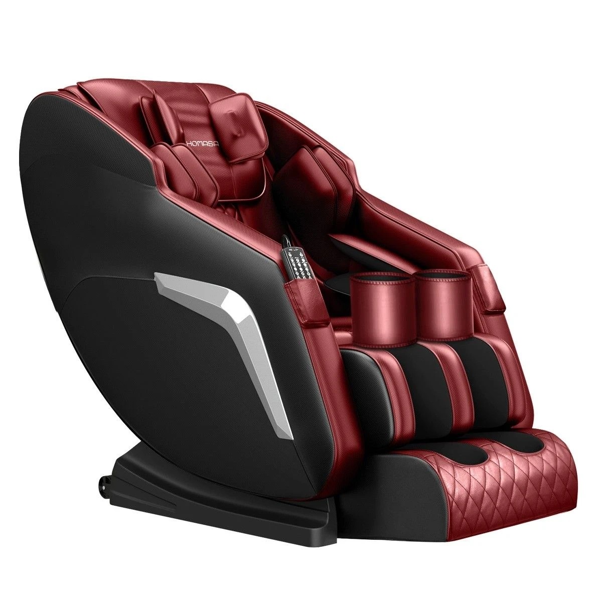 1 HOMASA Red Full Body Massage Chair Zero Gravity Recliner, 1 of 3