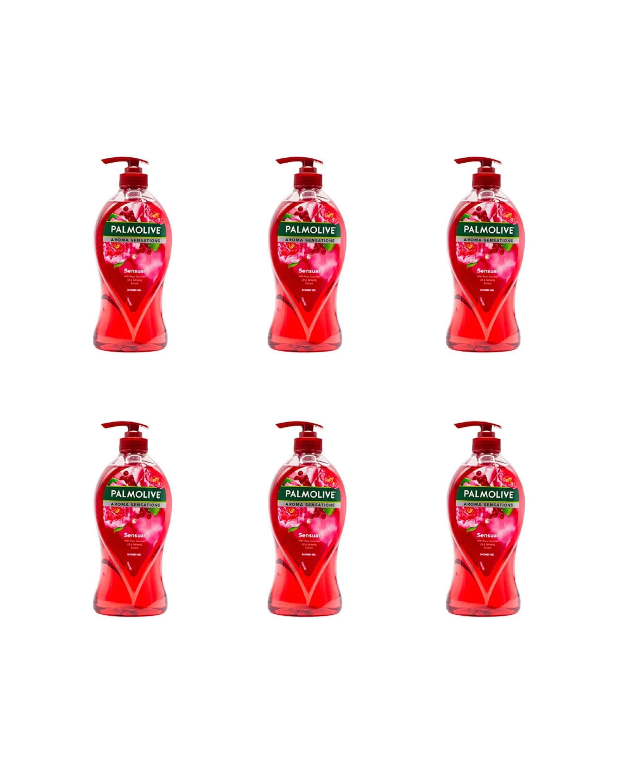 1 Palmolive Aroma Sensations 6PK Shower Gel Sensual 750ml Moroccan Rose Gings - Red, 1 of 3