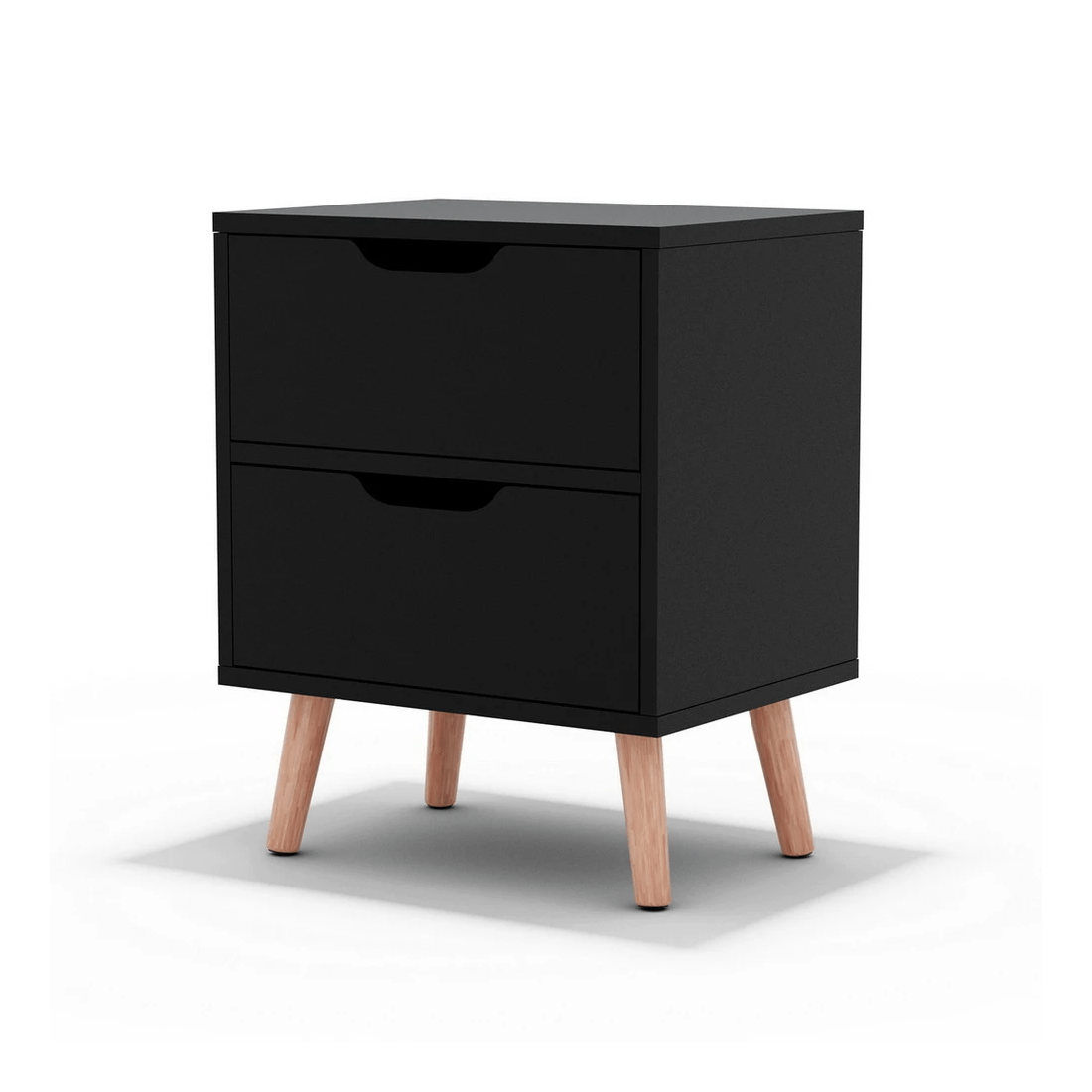 1 Artiss Bedside Table 2 Drawers - BODEN - Black, 1 of 7