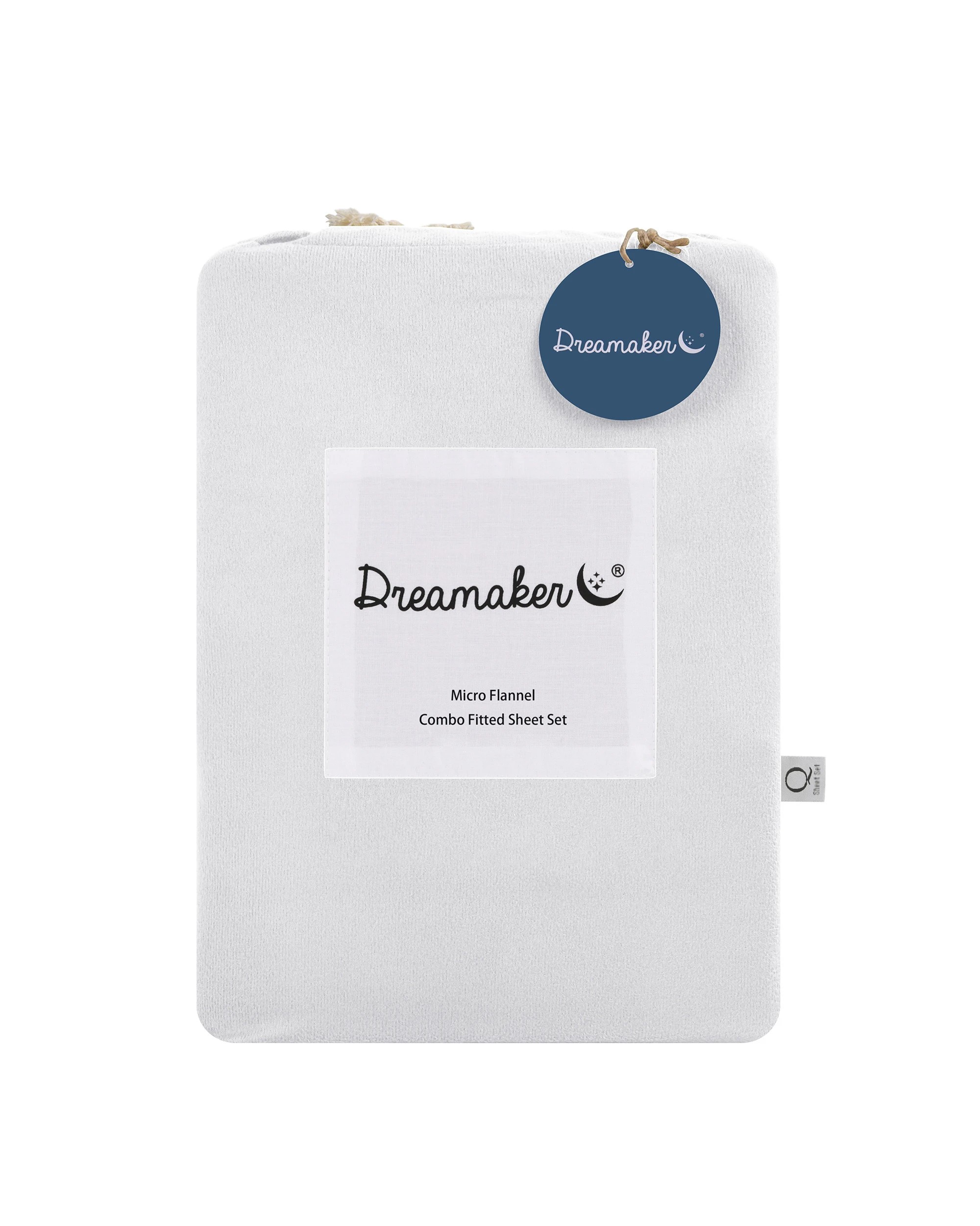 7 Dreamaker Micro Flannel Combo Fitted Sheet Set - King Bed - White, 7 of 7