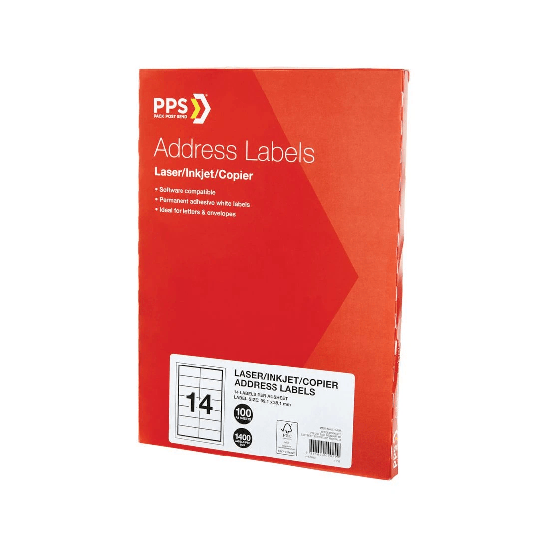 PPS Inkjet Laser Address Labels 14UP 100 Sheets - Kmart