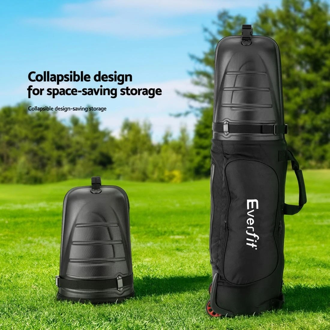 6 Everfit Golf Travel Bags for Airlines with Wheels Golf Clubs Hard Case - Black, 6 of 6