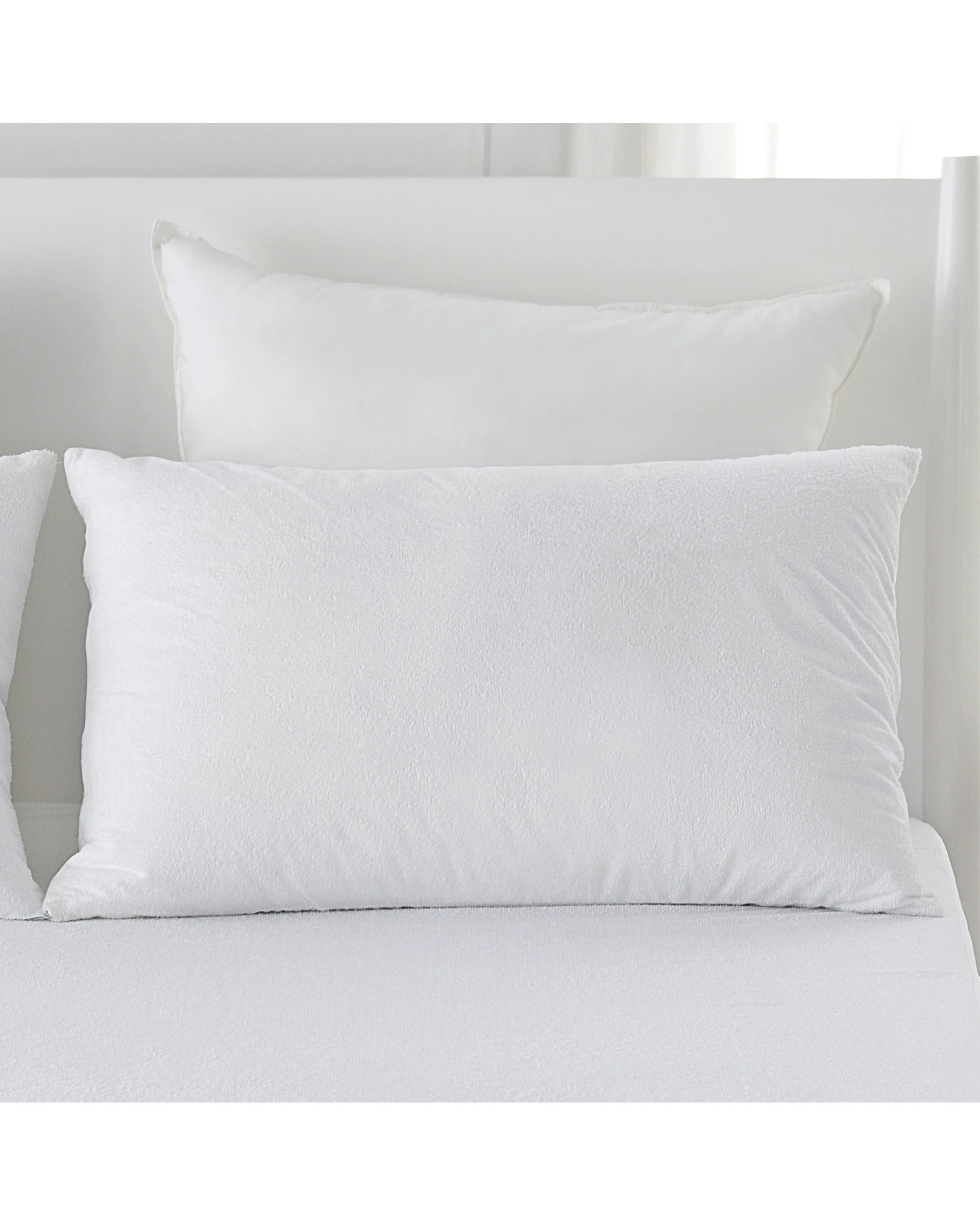 1 Dreamaker Cotton Terry Towelling Waterproof Pillow Protector Standard 48x73cm (2 Pack) - White, 1 of 7