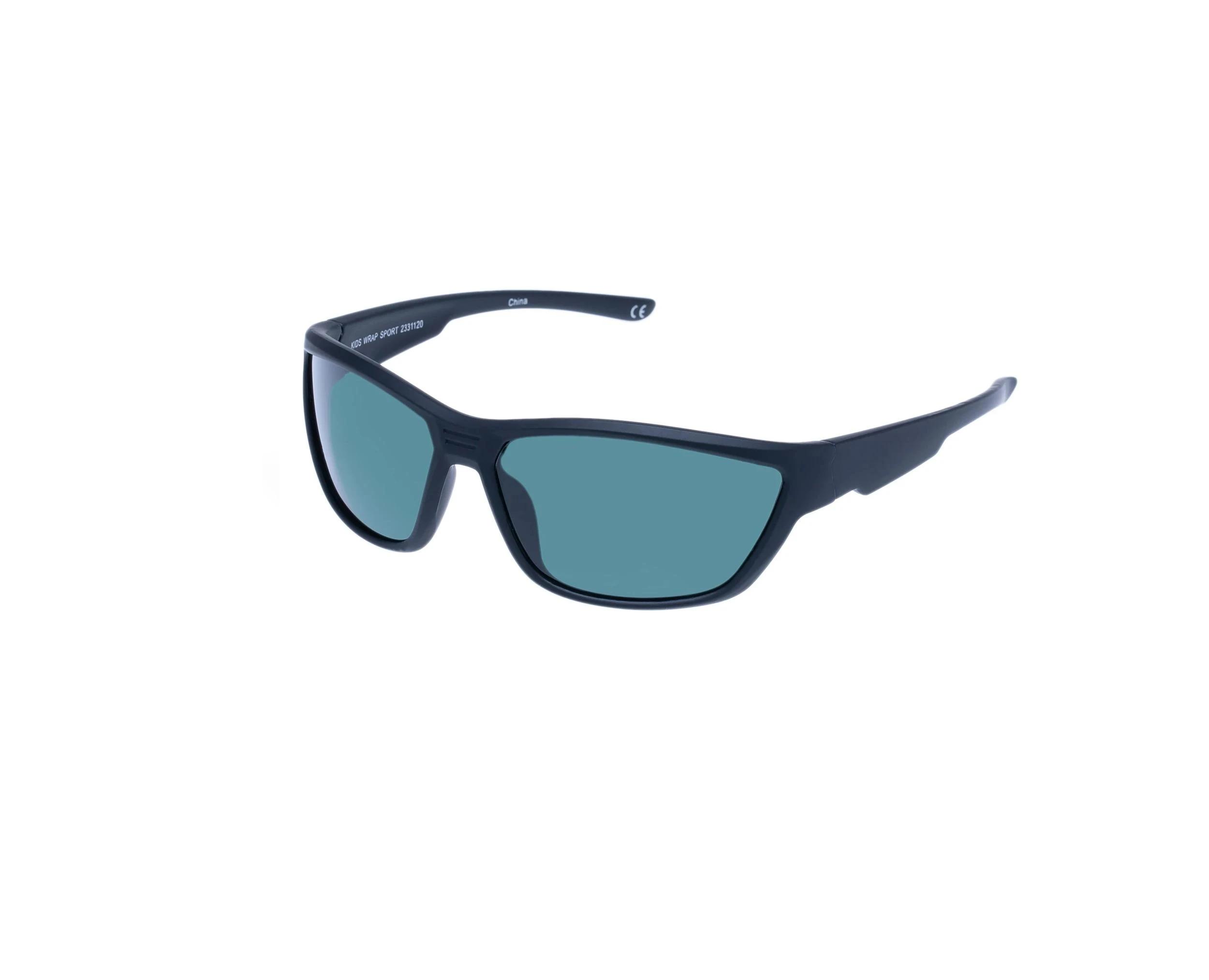 1 SOLARIZED® Kids Wrap Rubber Sunglasses BLACK, 1 of 1