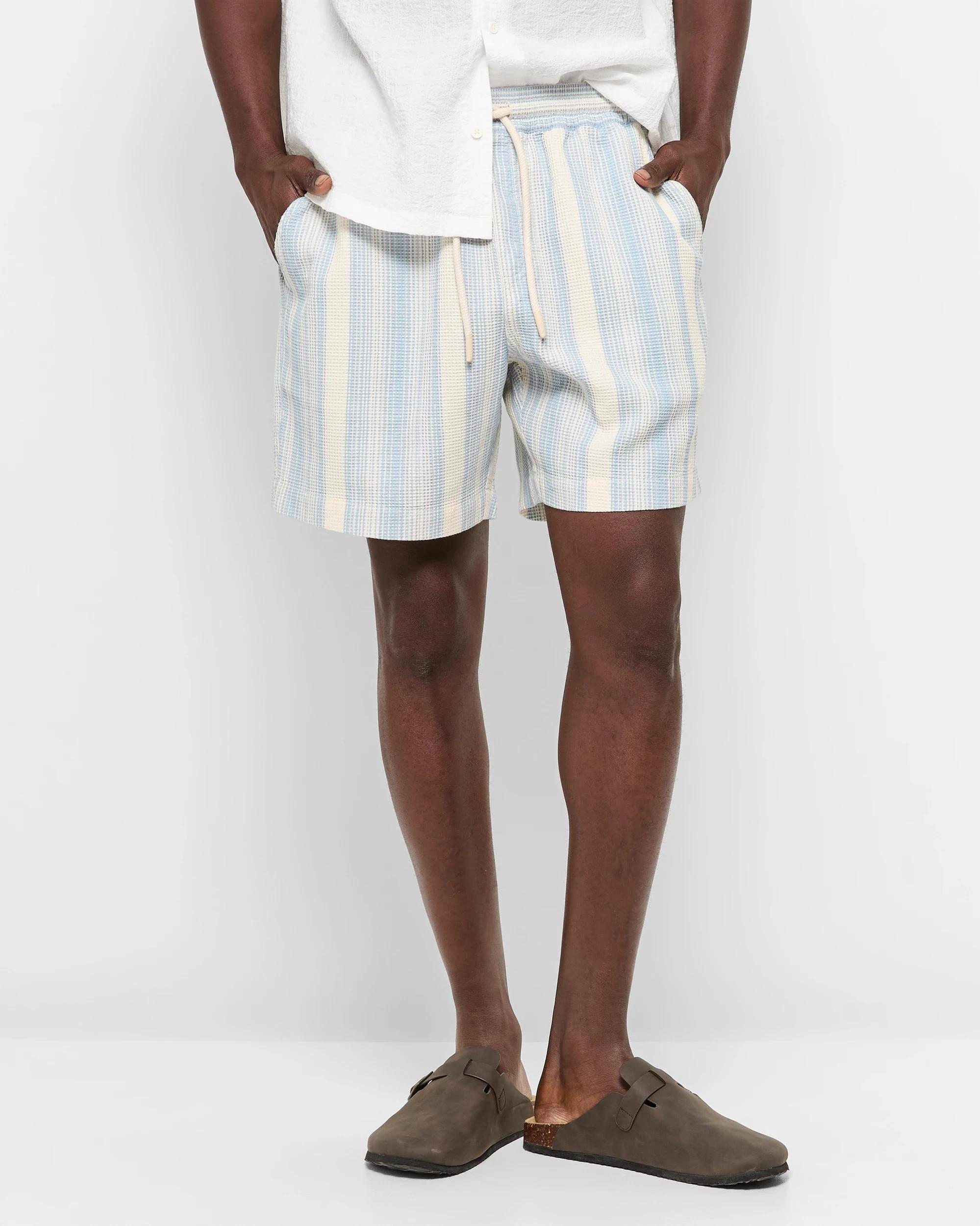 1 Australian Cotton Textured Shorts - Commons LIGHT BLUE, 1 of 5