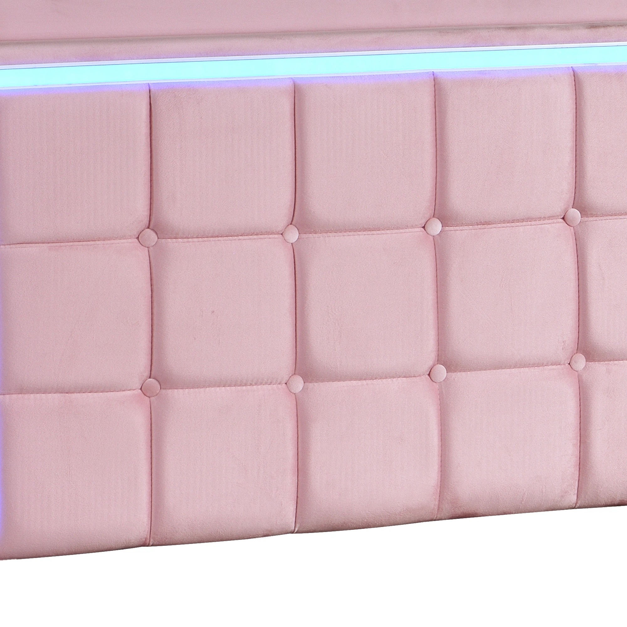 5 Levede King  Bed Frame with LED and Charging Station - Pink, 5 of 9