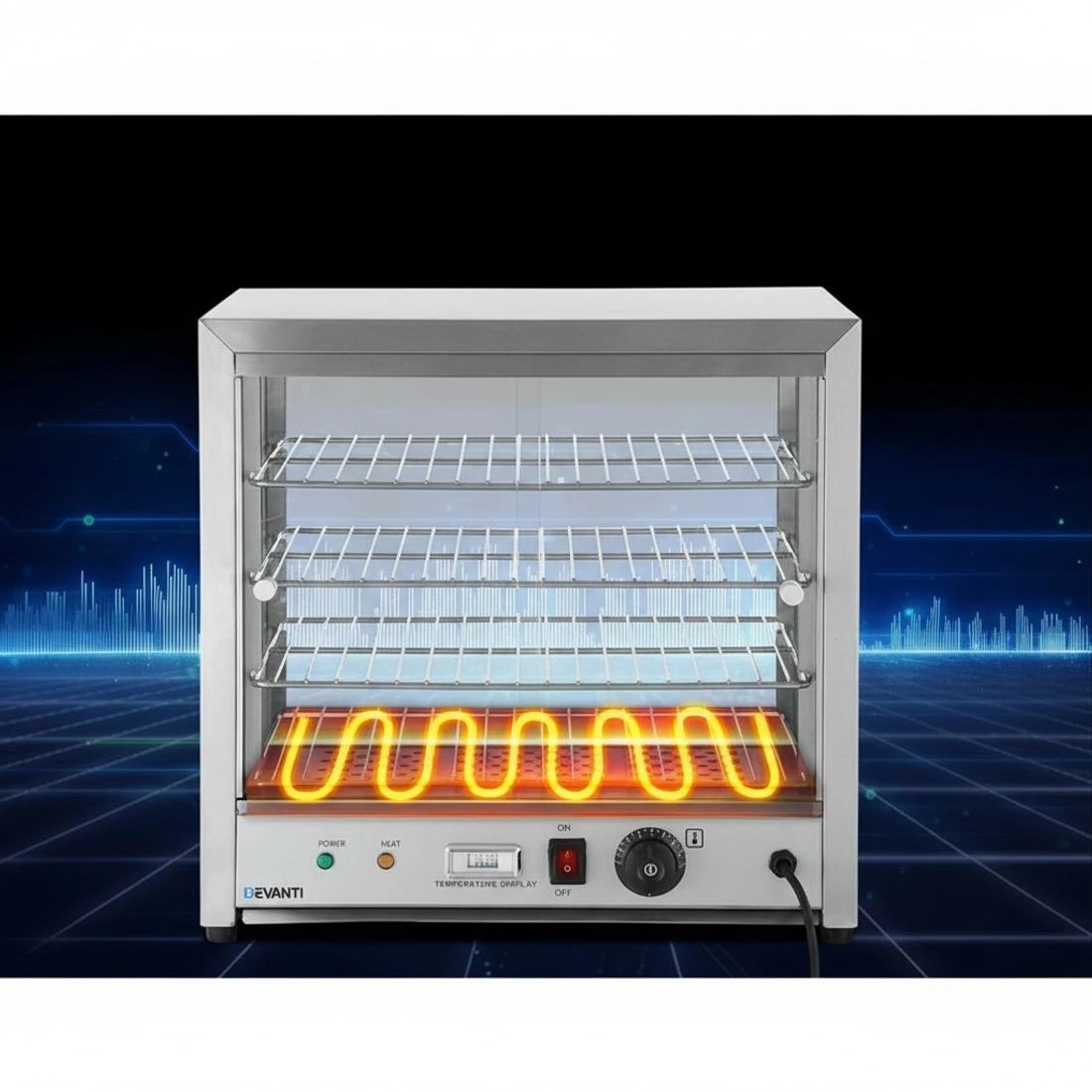 7 Devanti Commercial Food Warmer Hot Display Showcase Cabinet 54cm - Silver, 7 of 8