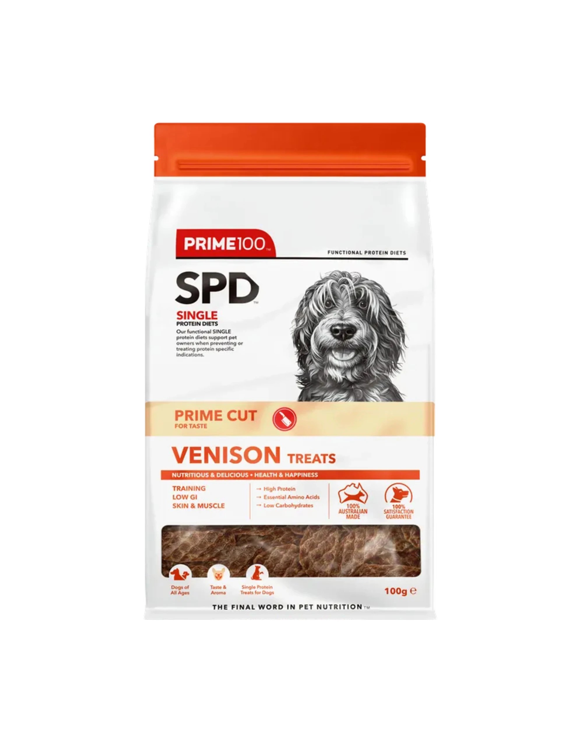 1 Prime SPD Venison Dog Treats 100g, 1 of 1