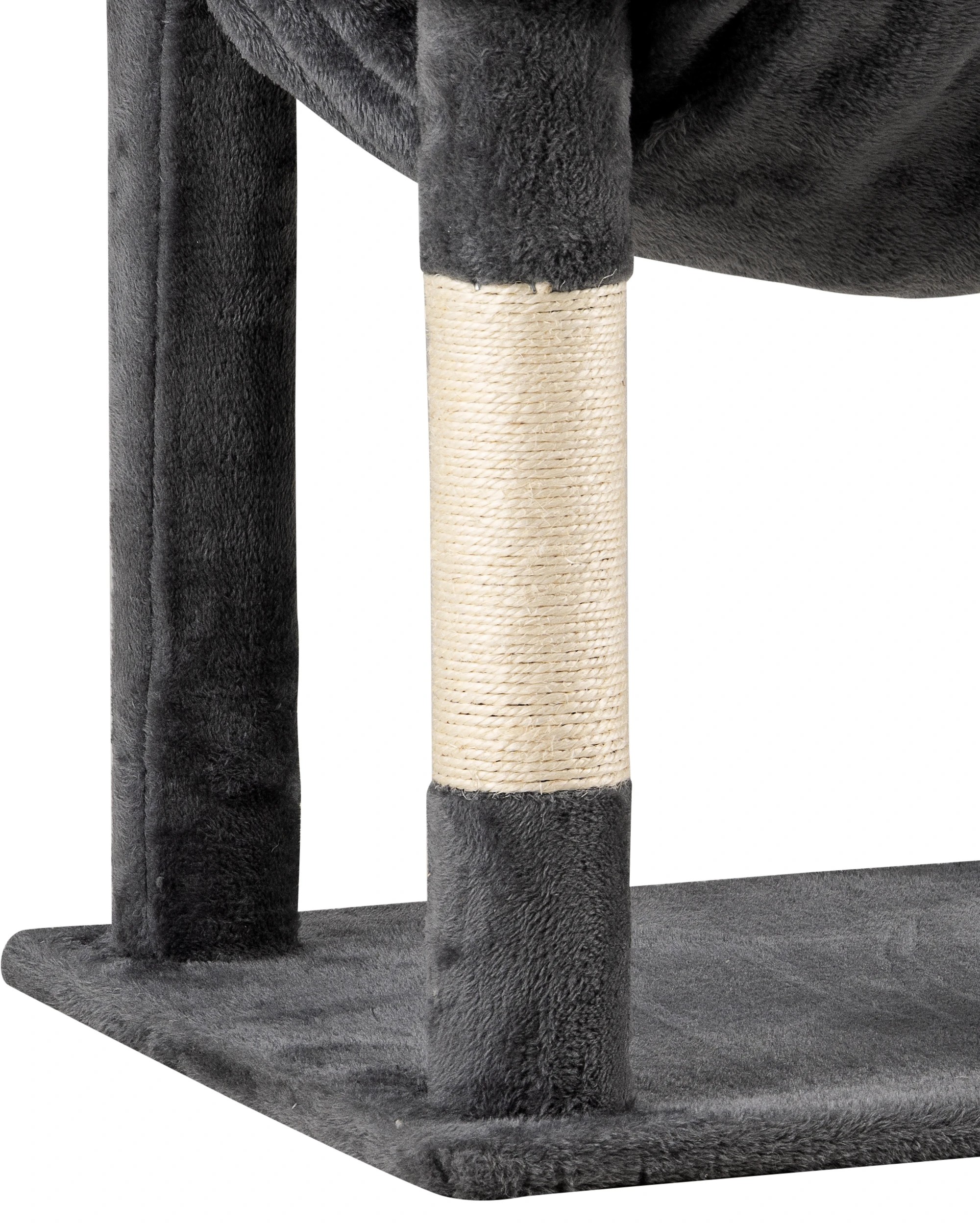 7 Petzly Cat Tree Tower Scratching Post Scratcher Condo House Bed 142cm Dark Grey, 7 of 8