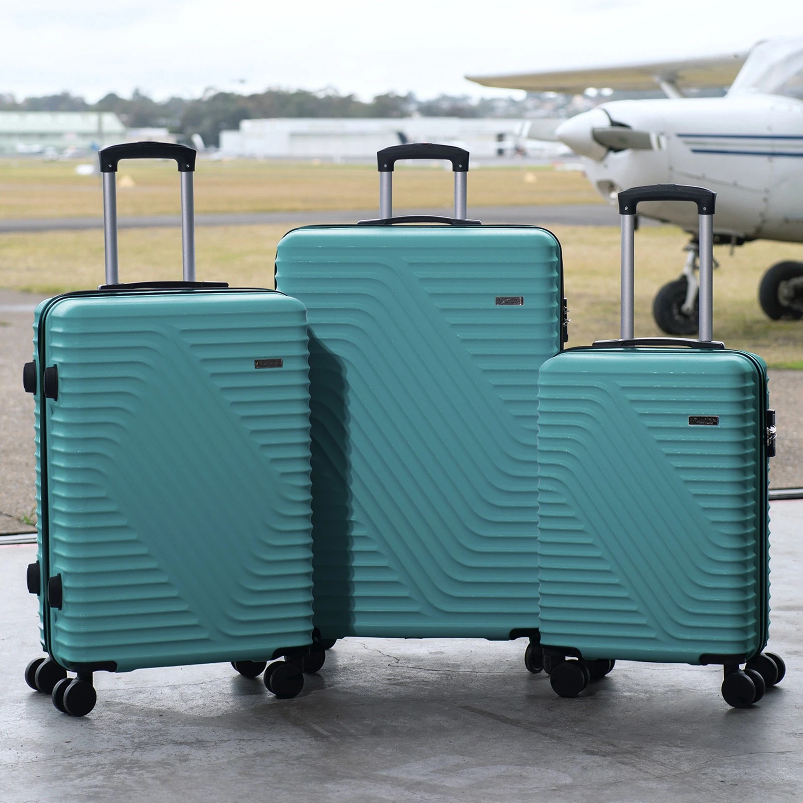 2 Milano Décor Atlantis Luggage 3 Piece Set TSA Lock Luxury Hard Case Travel Suitcase - Turquiose, 2 of 9