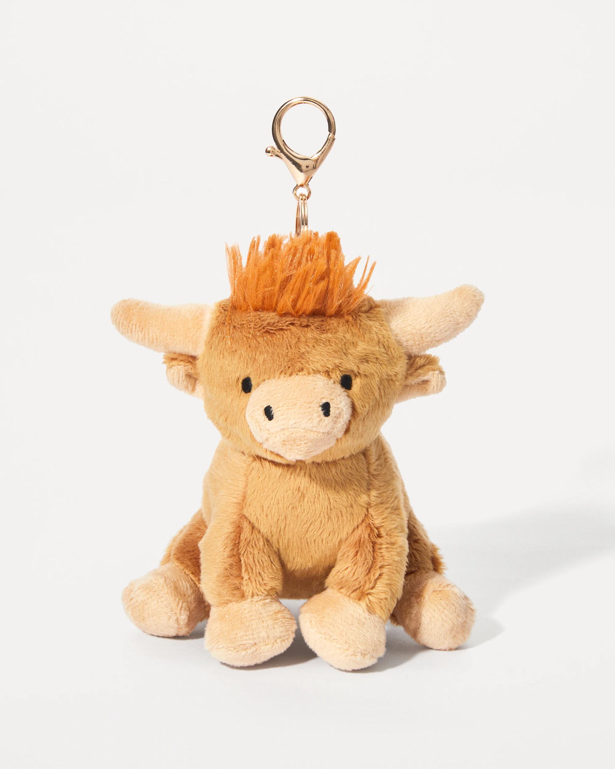 2 Highland Cow Charm Keyring - Brown and Gold Tone Brown, 2 of 5