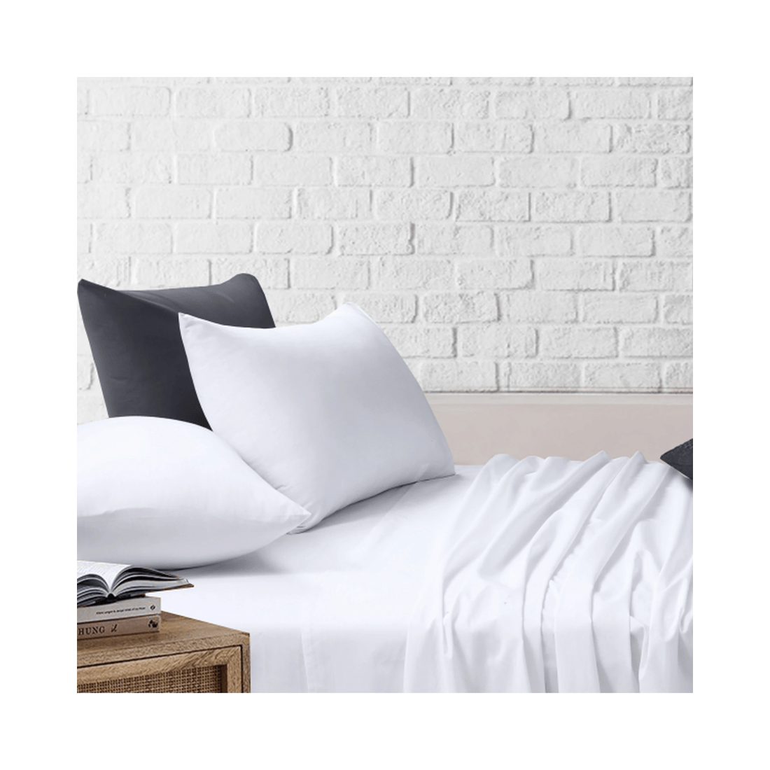 2 Amsons King Sheet Set - 180TC Cotton/Poly Fitted &amp; Flat Sheets with Pillowcases, 40cm Deep (White) - White, 2 of 7