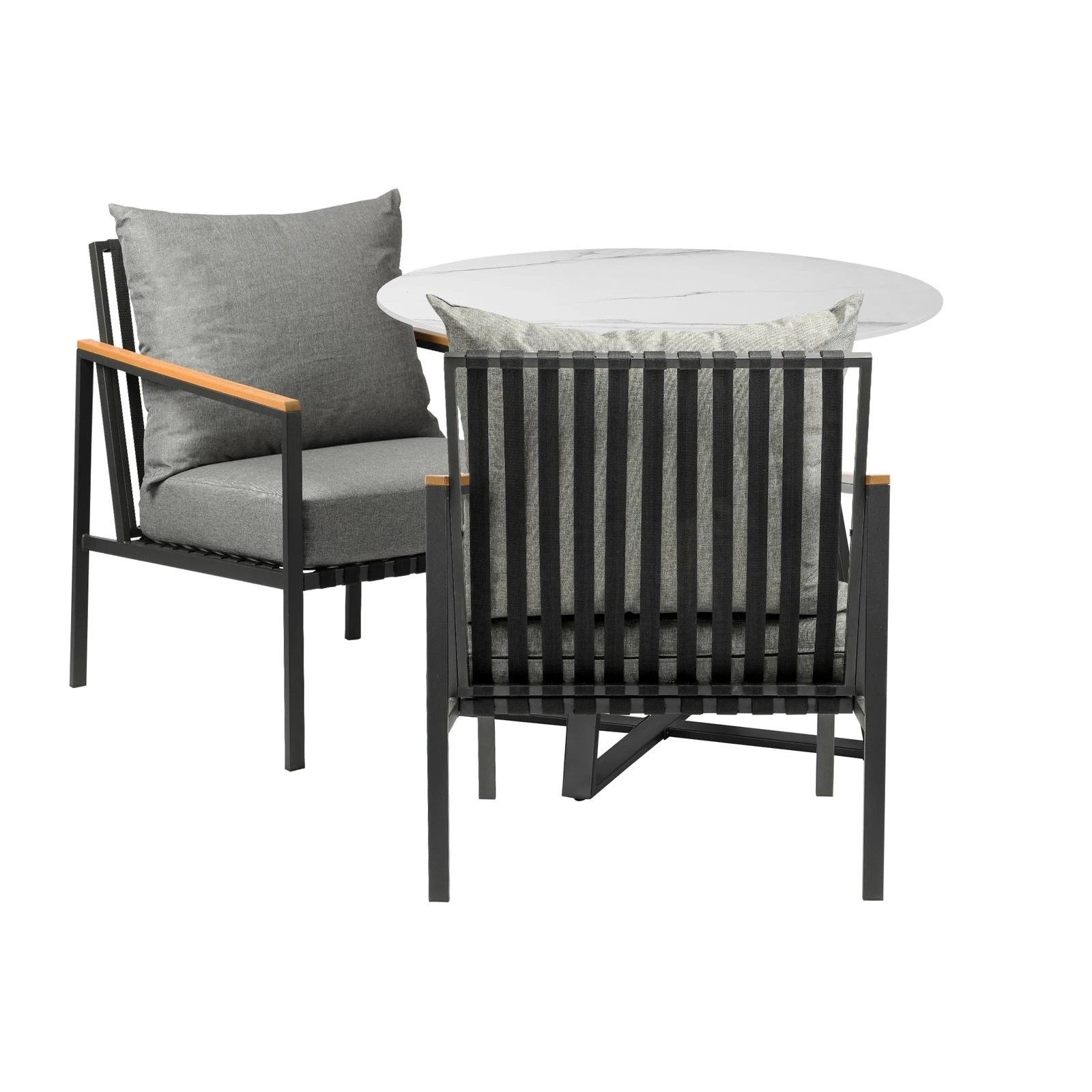 6 Livsip 3pcs Outdoor Dining Setting Table Sofa Chairs Patio Furniture Bistro Set
 - Multi, 6 of 10