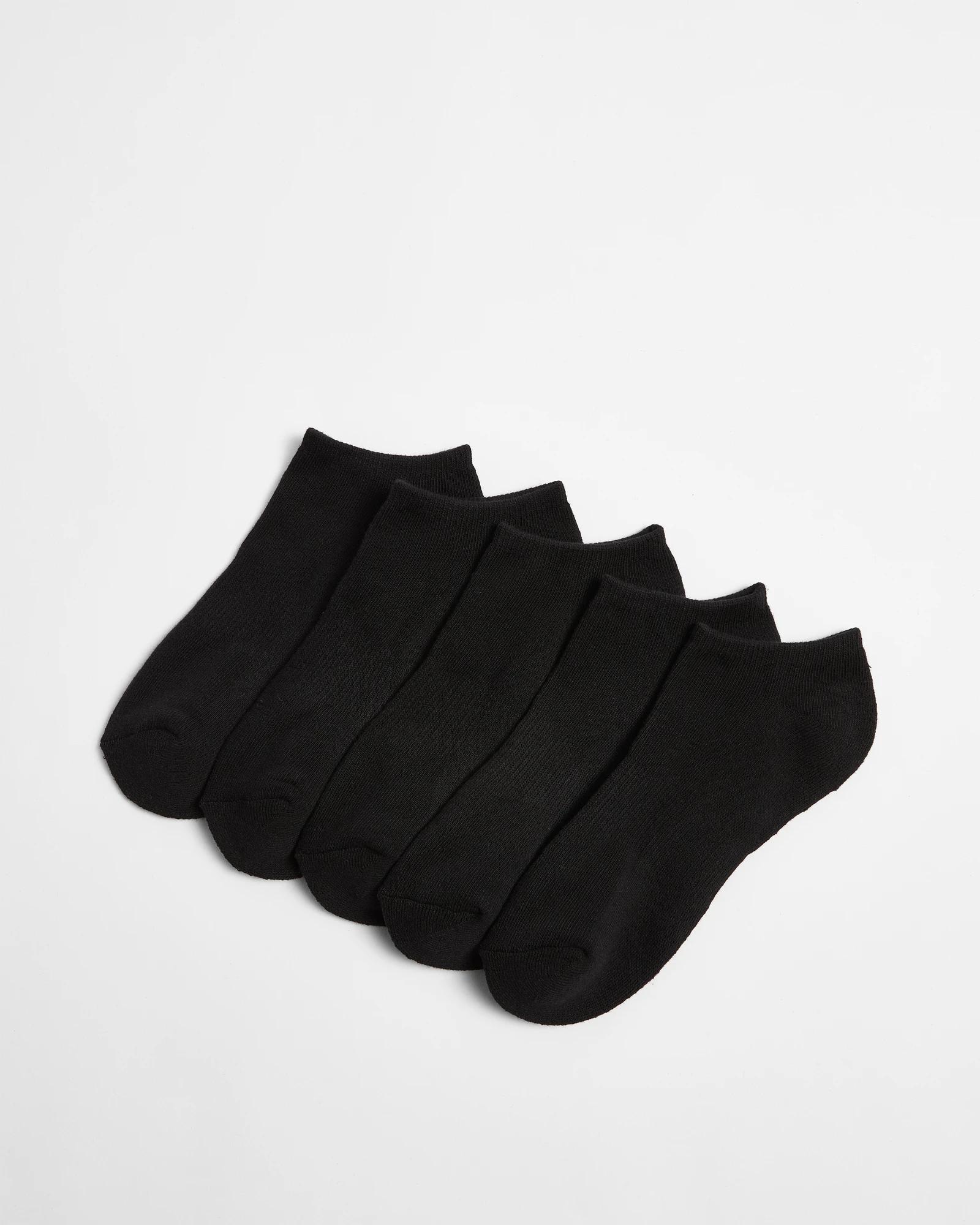 1 Target Active 5 Pack No Show Sports Socks BLACK, 1 of 3