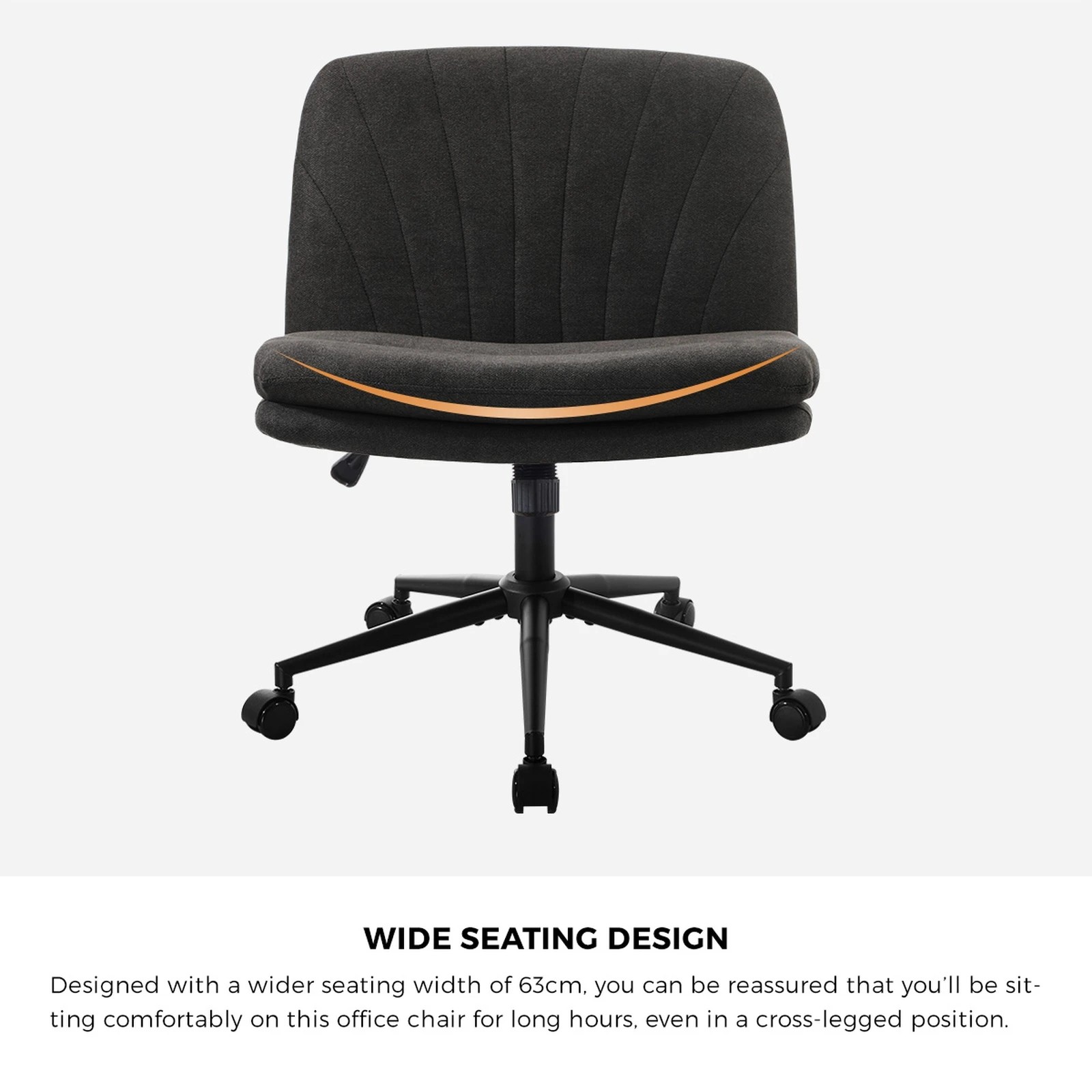 5 Oikiture Armless Office Desk Chair Linen
 - Charcoal, 5 of 10