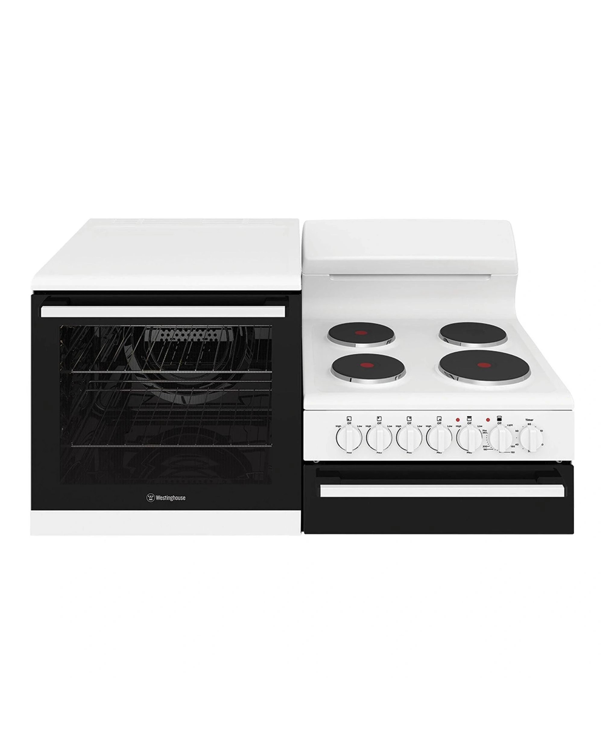 1 Westinghouse WDE132WCL 80L White Elevated Electric Oven, 1 of 4