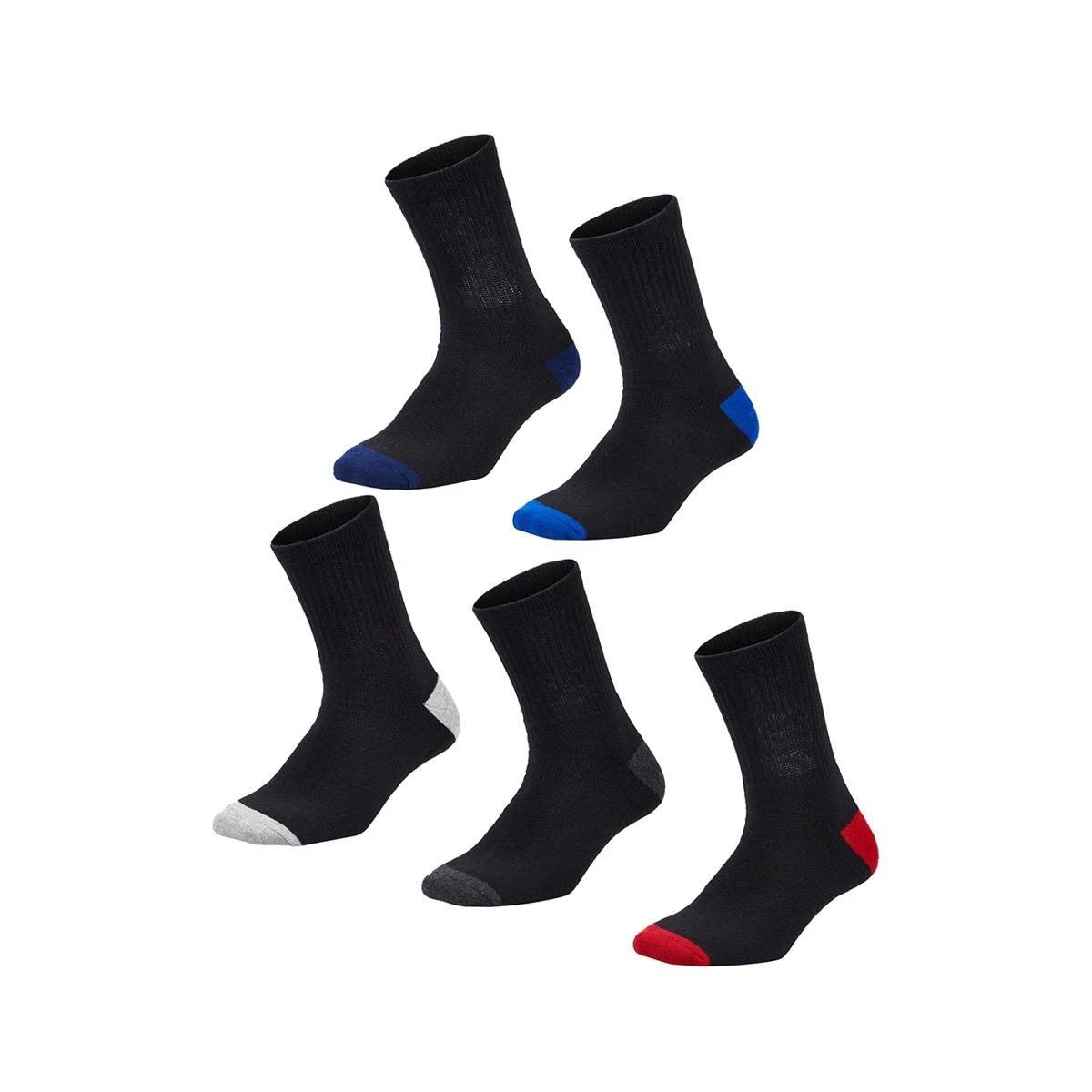 1 5 Pack Quarter Crew Sport Socks BLACK CLASSIC, 1 of 3