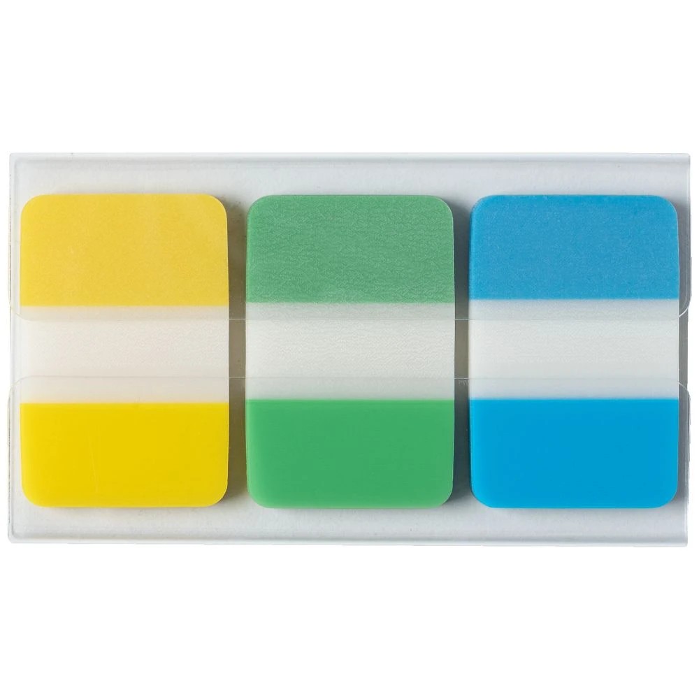 2 J.Burrows Tabs 25x38mm Blue/Green/Yellow 3 Pack, 2 of 3