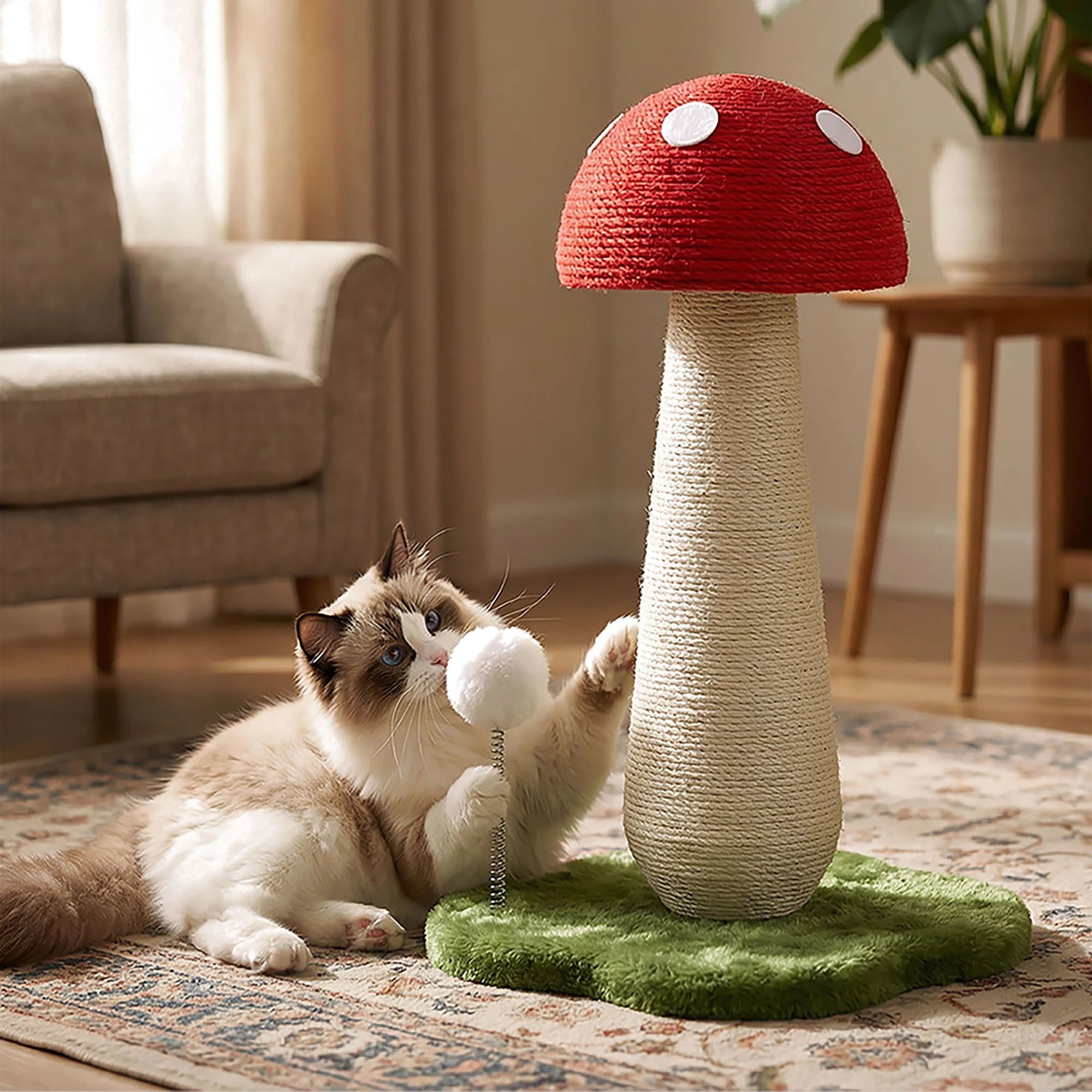8 Pawz Mushroom Cat Scratching Post 50cm - Red, 8 of 9