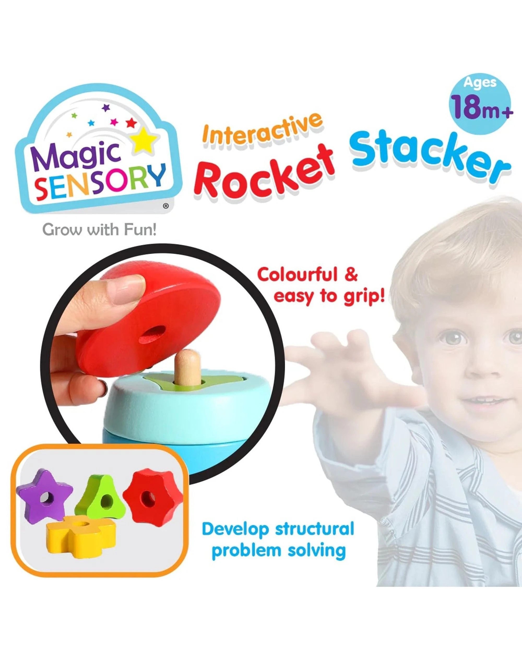 3 Magic Sensory Interactive Rocket Stacker, 3 of 6