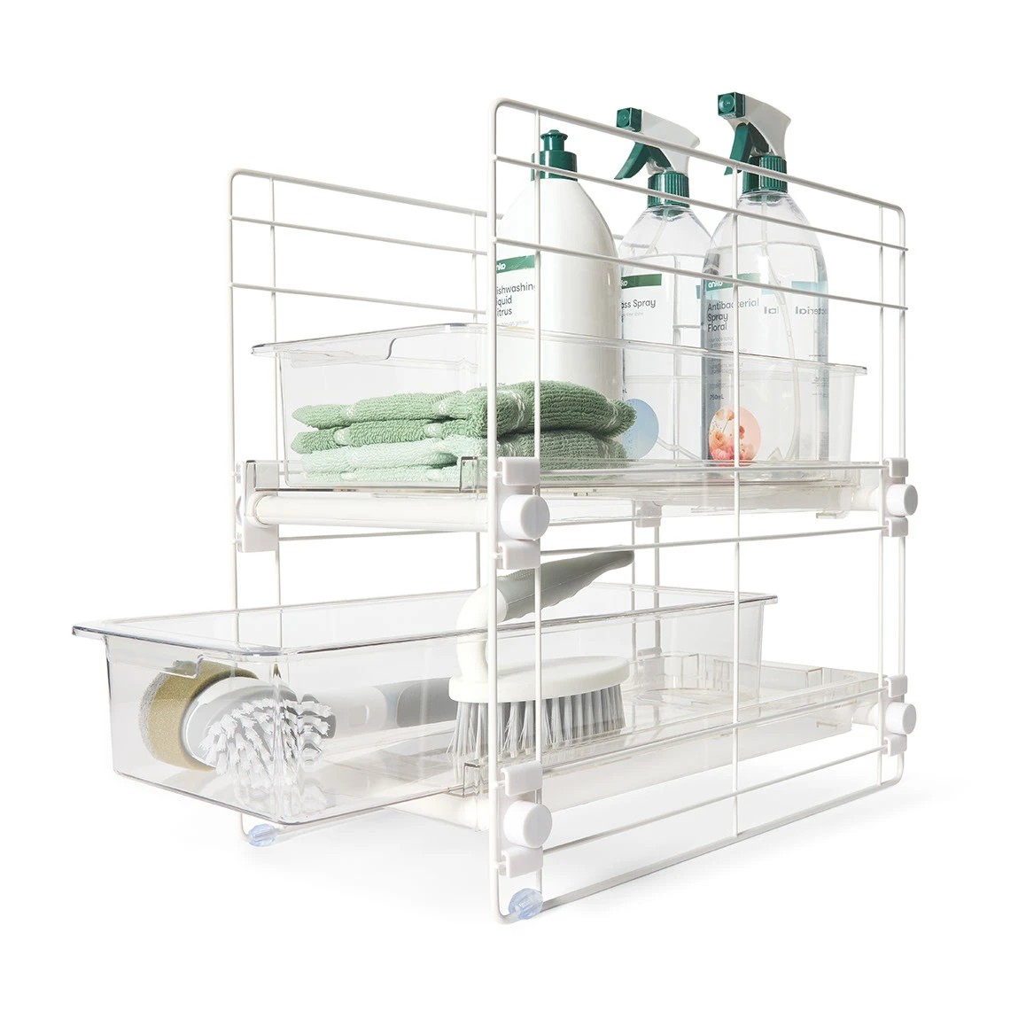 1 Clear Undersink 2 Tier Drawer, 1 of 9