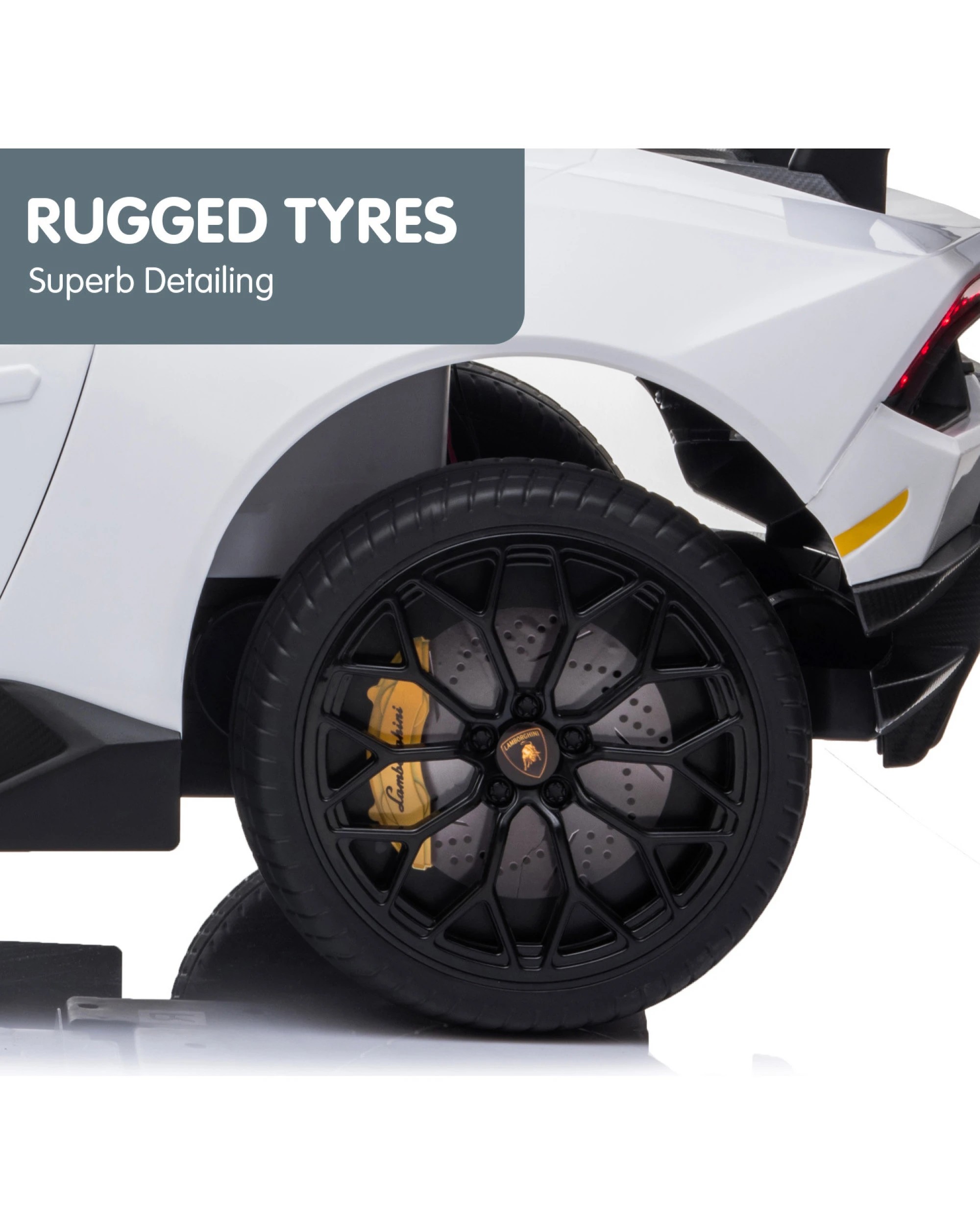 8 Kahuna Lamborghini Performante Kids Electric Ride On Car - White, 8 of 9