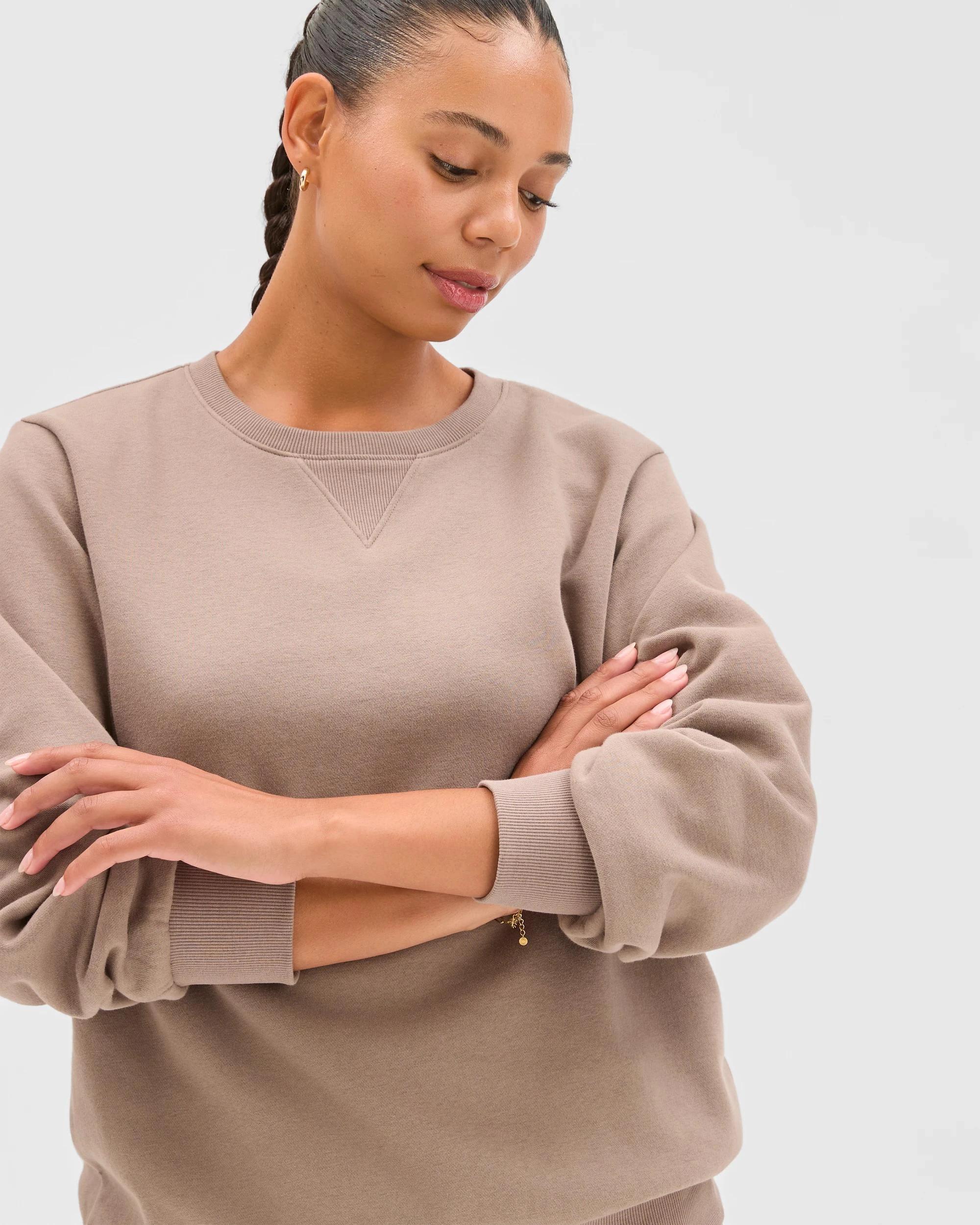 3 Target Active Australian Cotton Blend Fleece Sweat Top MUSHROOM, 3 of 6