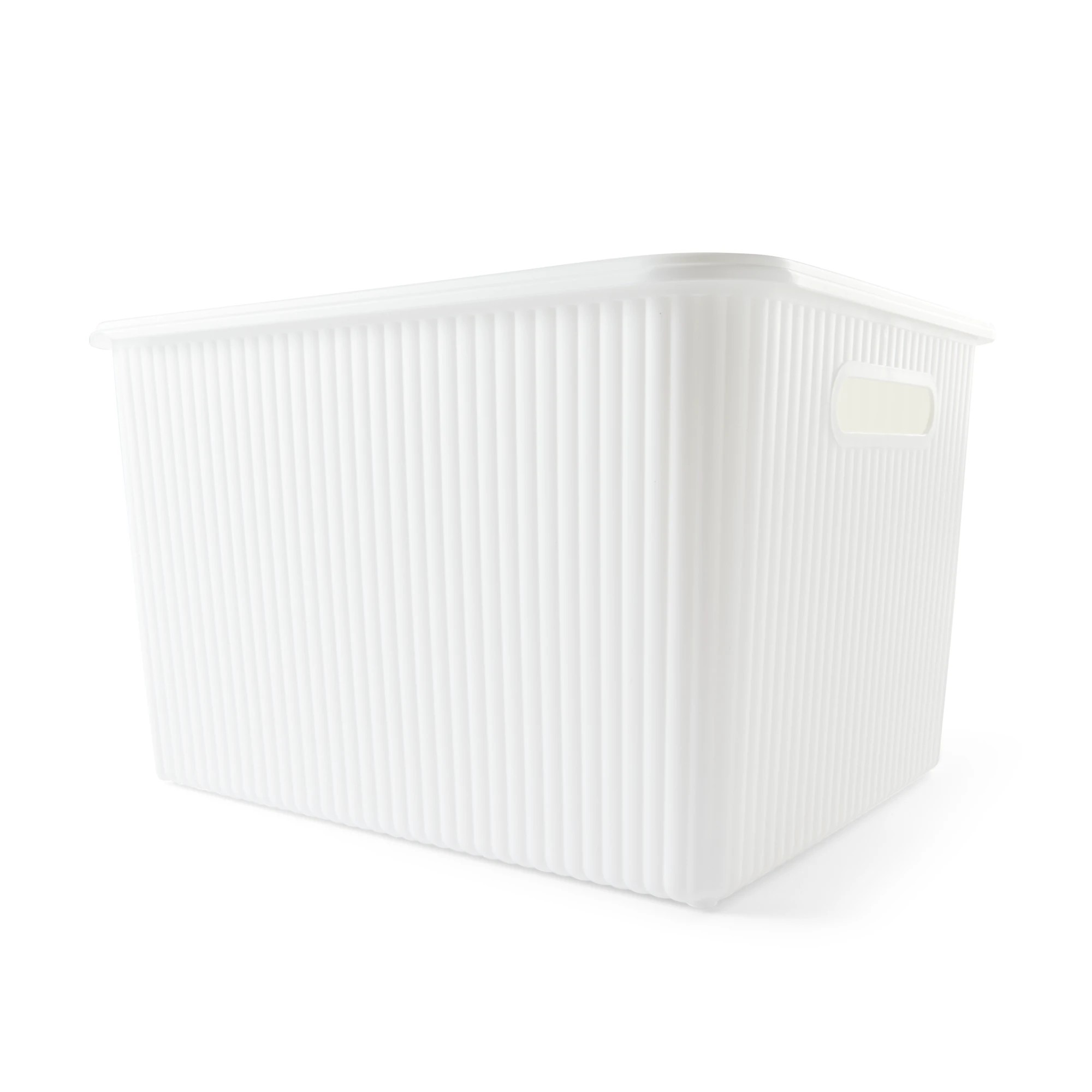 1 18L Ribbed Container - White, 1 of 10