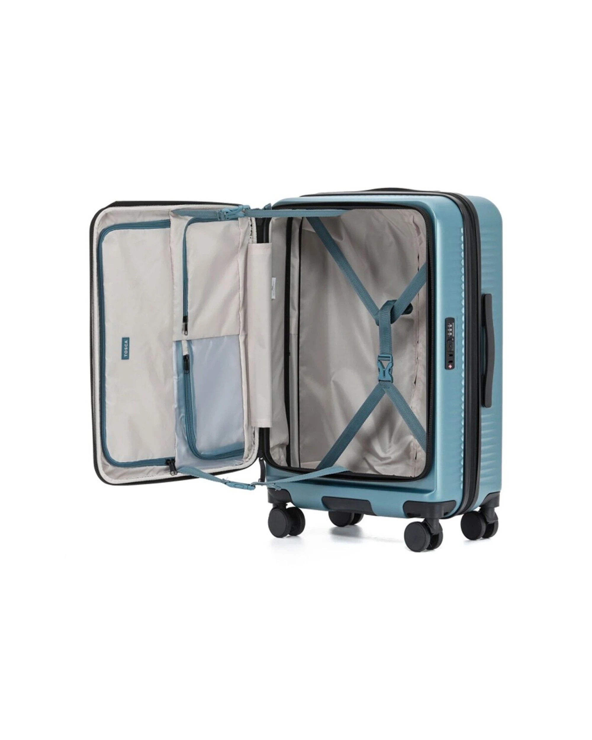2 Tosca Zen Medium Suitcase Travel Luggage With Wheels & Combination Lock - Grey, 2 of 2