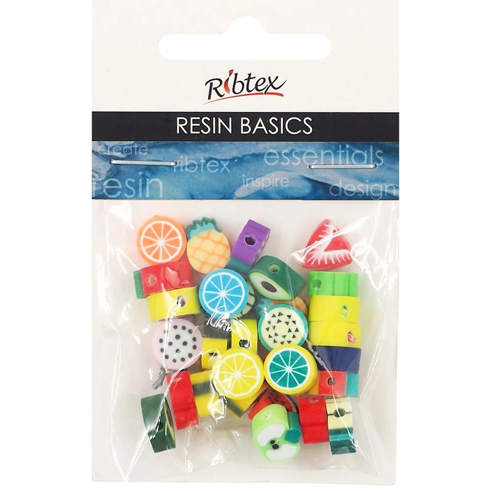 1 UV Resin Poly Clay 10mm Bead 30 Pack Fruit, 1 of 1