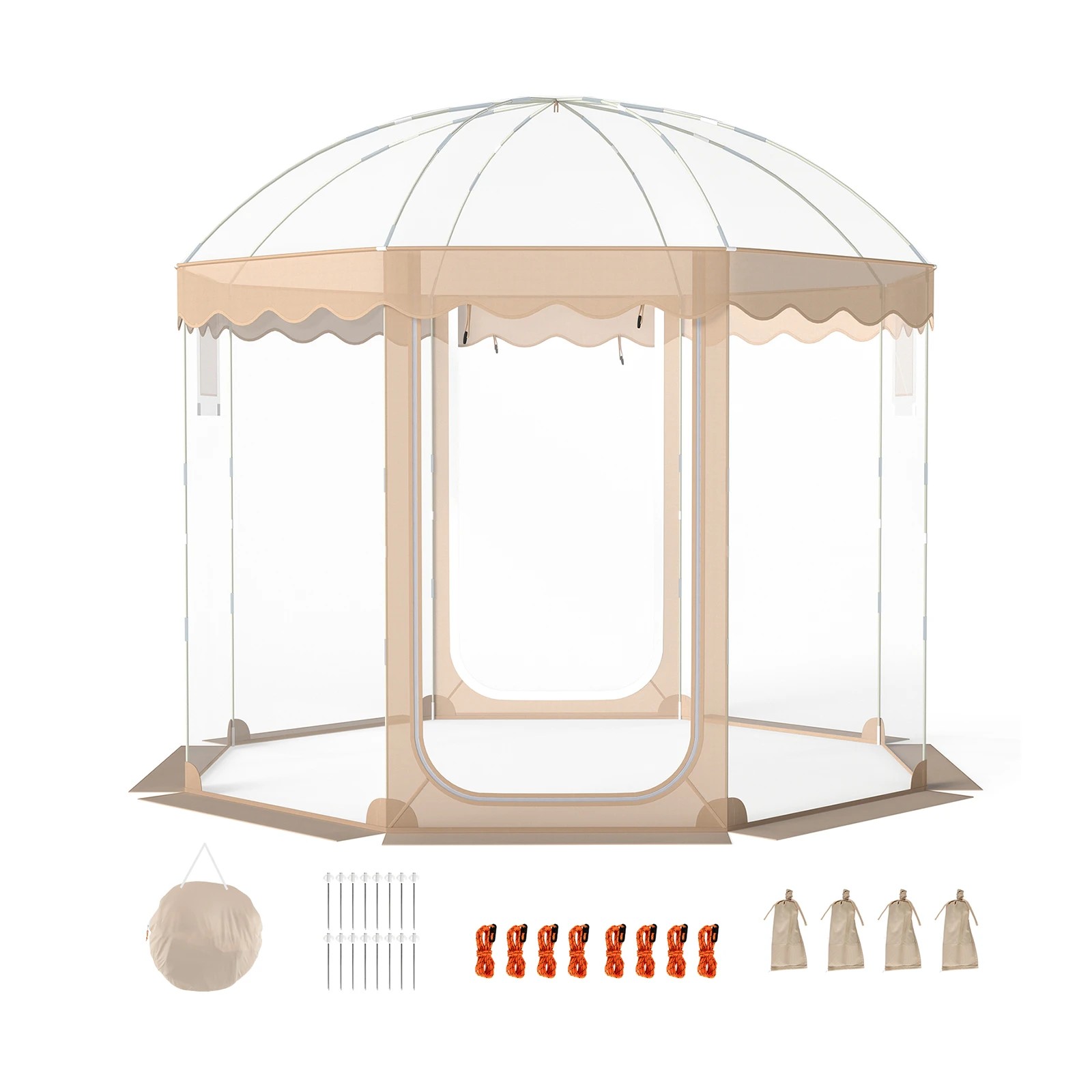 1 Costway 305x305CM Pop Up Bubble Tent All-Weather Waterproof Pod Instant Igloo Dome, 1 of 3