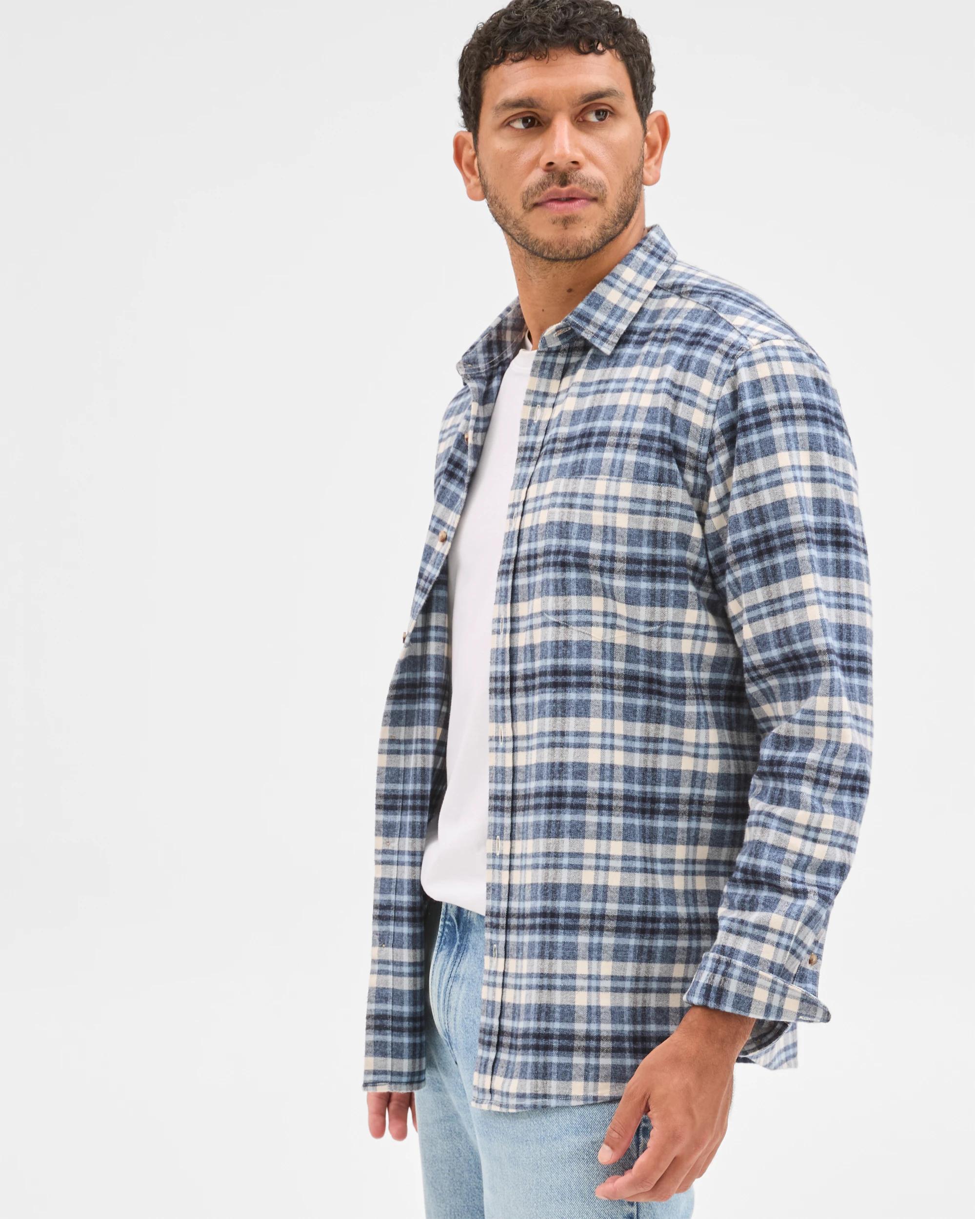 4 Target Australian Cotton Long Sleeve Flannelette Shirt BLUE, 4 of 7