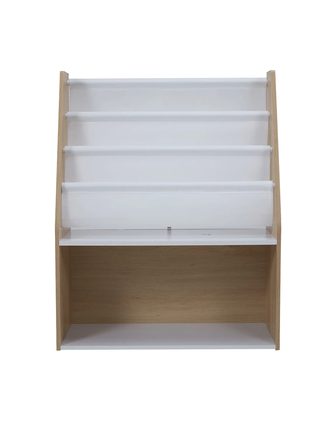 3 Oak Look and White Book Holder with Organiser, 3 of 9