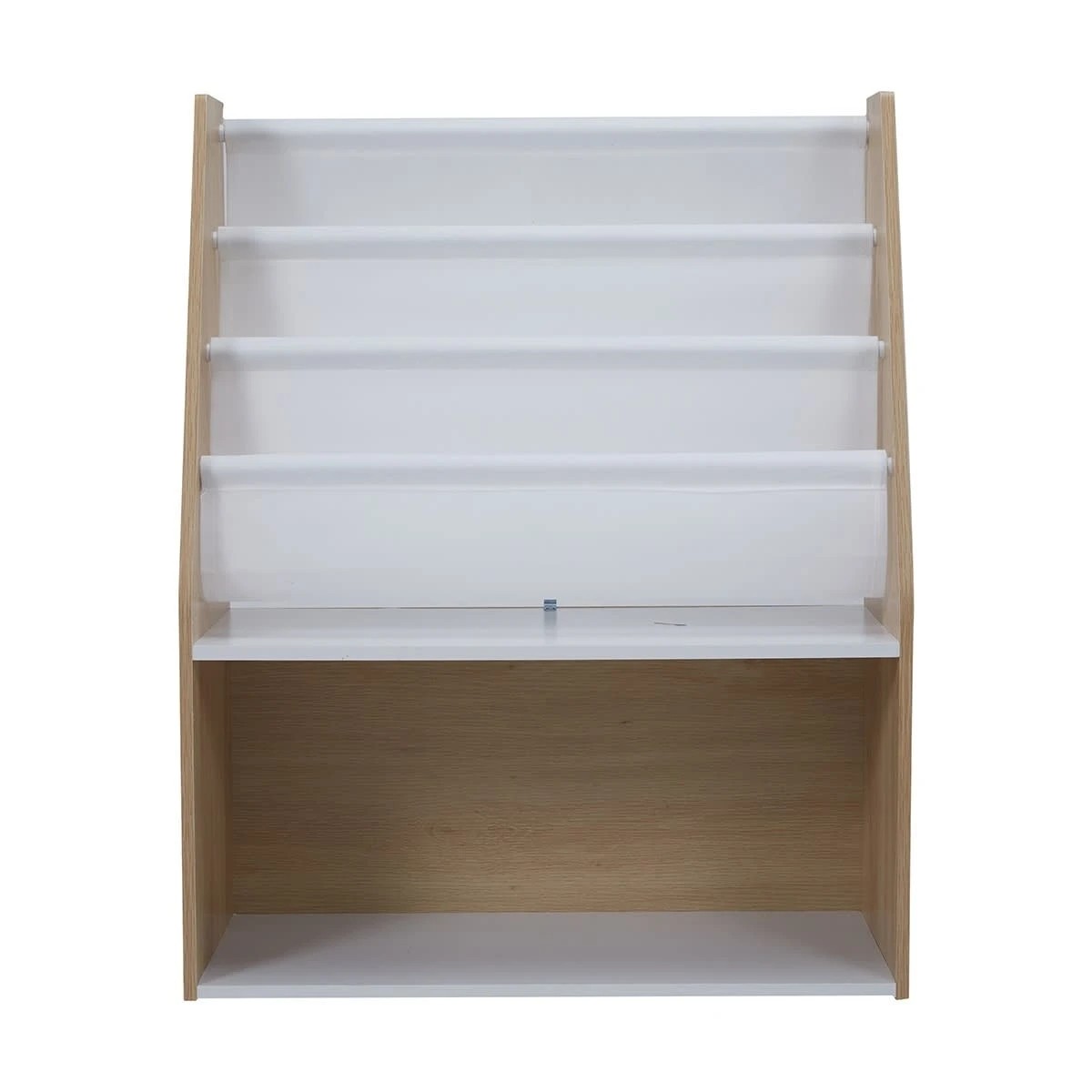 4 Oak Look and White Book Holder with Organiser, 4 of 10