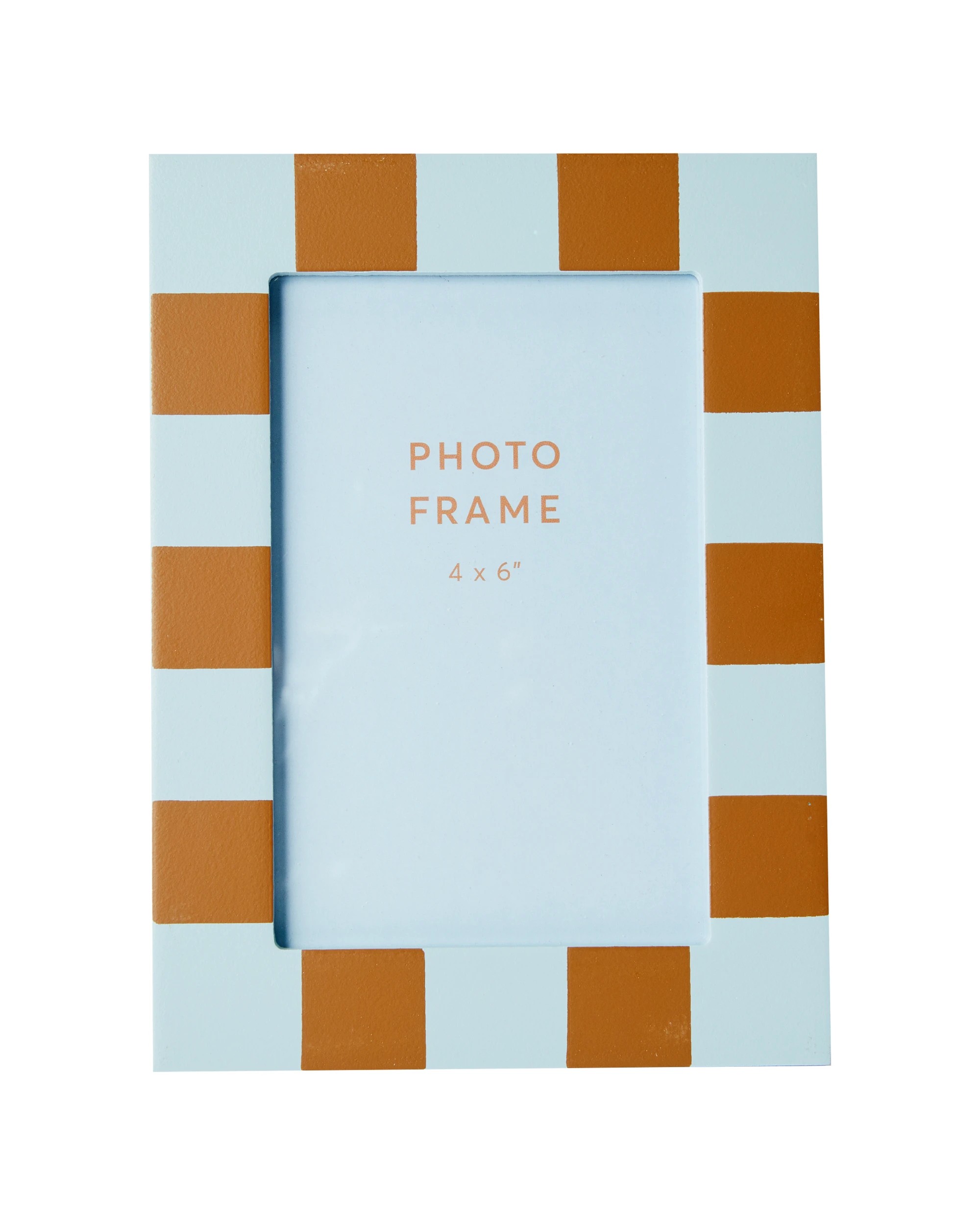 1 Check Photo Frame 4in. x 6in. - Blue and Tan, 1 of 5