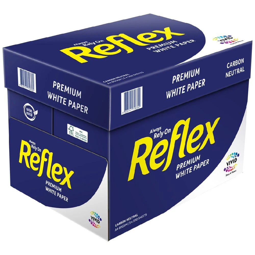 1 Reflex Carbon Neutral 80gsm A4 Copy Paper 5 Ream Carton, 1 of 3