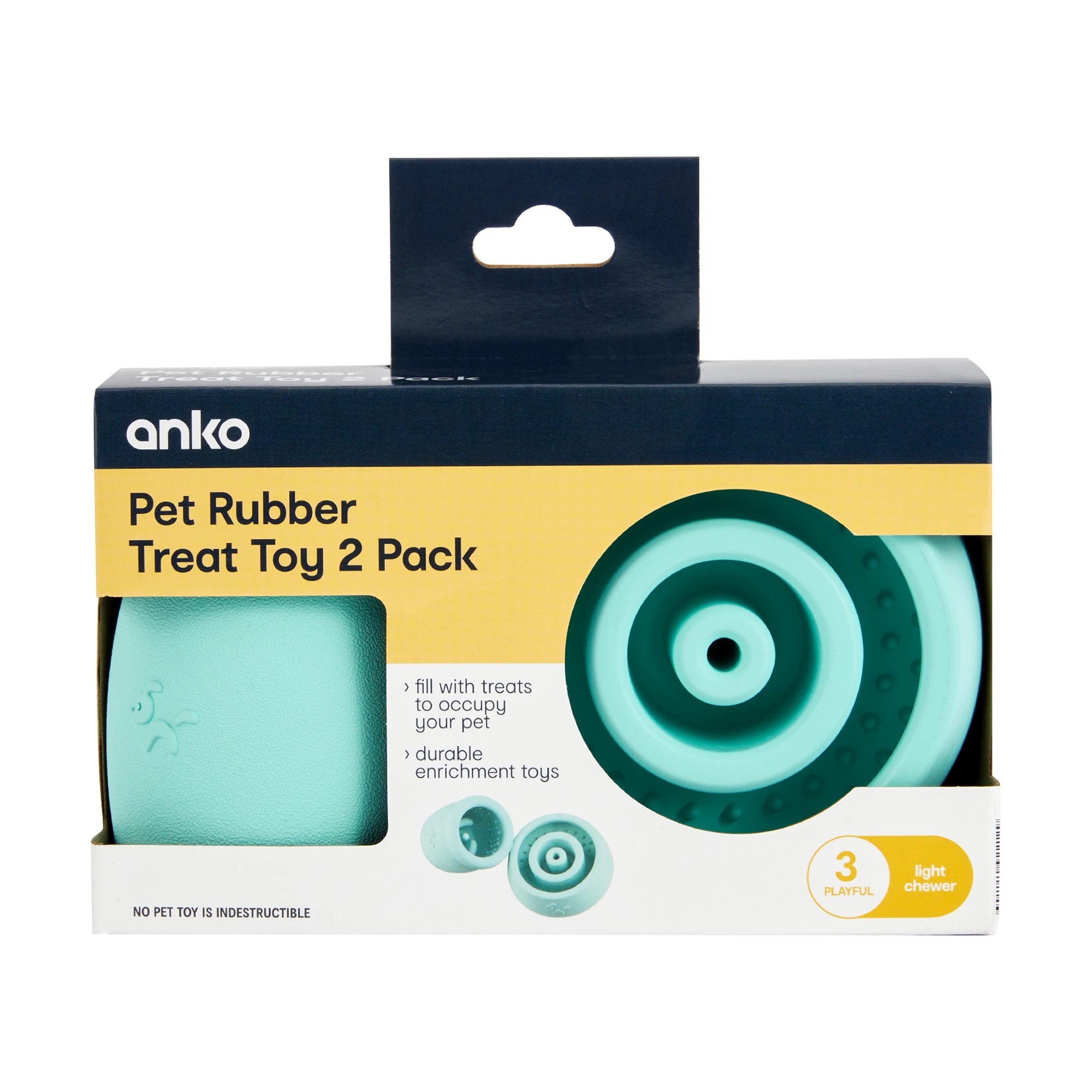 8 2 Pack Pet Rubber Treat Chew - Teal, 8 of 9