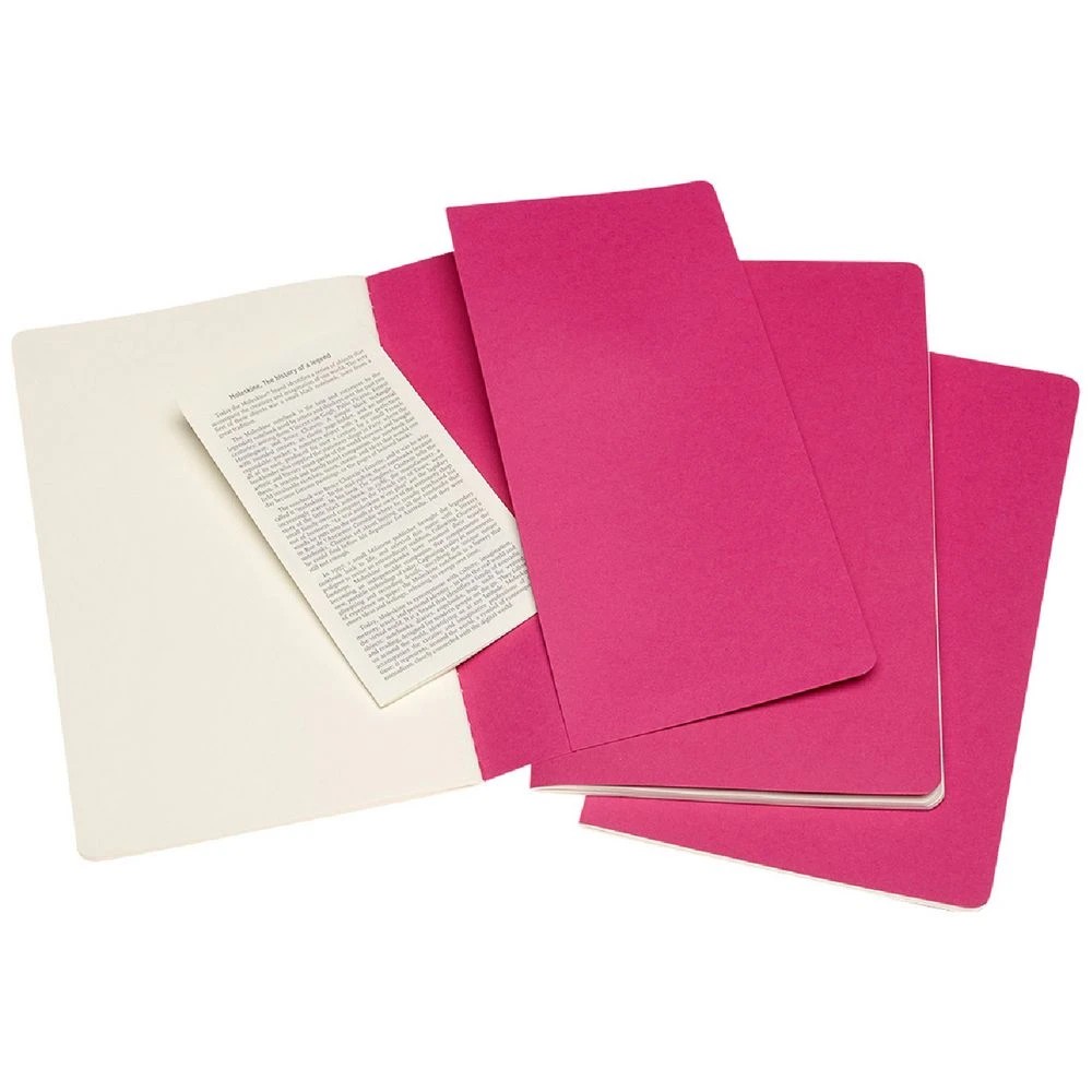 5 Moleskine Cahier Plain Notebook Pink 3 Pack, 5 of 5