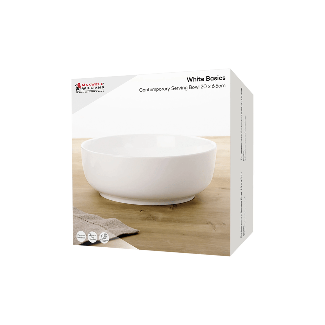 3 Maxwell & Williams Serving Bowl Contemporary Porcelain 20x6.5cm Dinnerware
 - White, 3 of 3