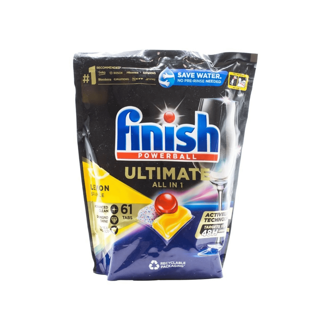 2 Finish 122pc Finish Ultimate All-In-1 Dishwasher Tablets Lemon Sparkle, 2 of 3