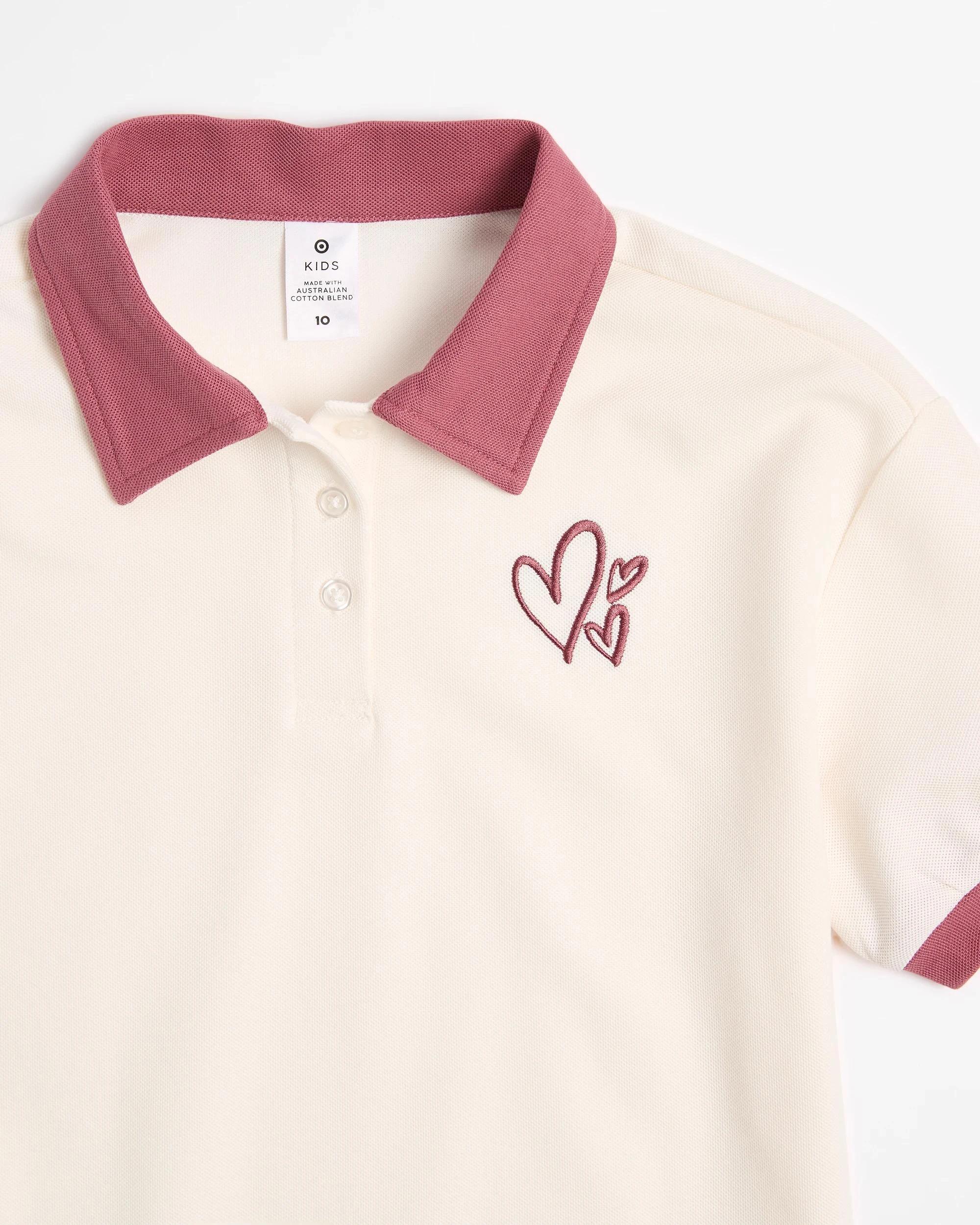 2 Target Australian Cotton Blend Polo Top CREAM, 2 of 3