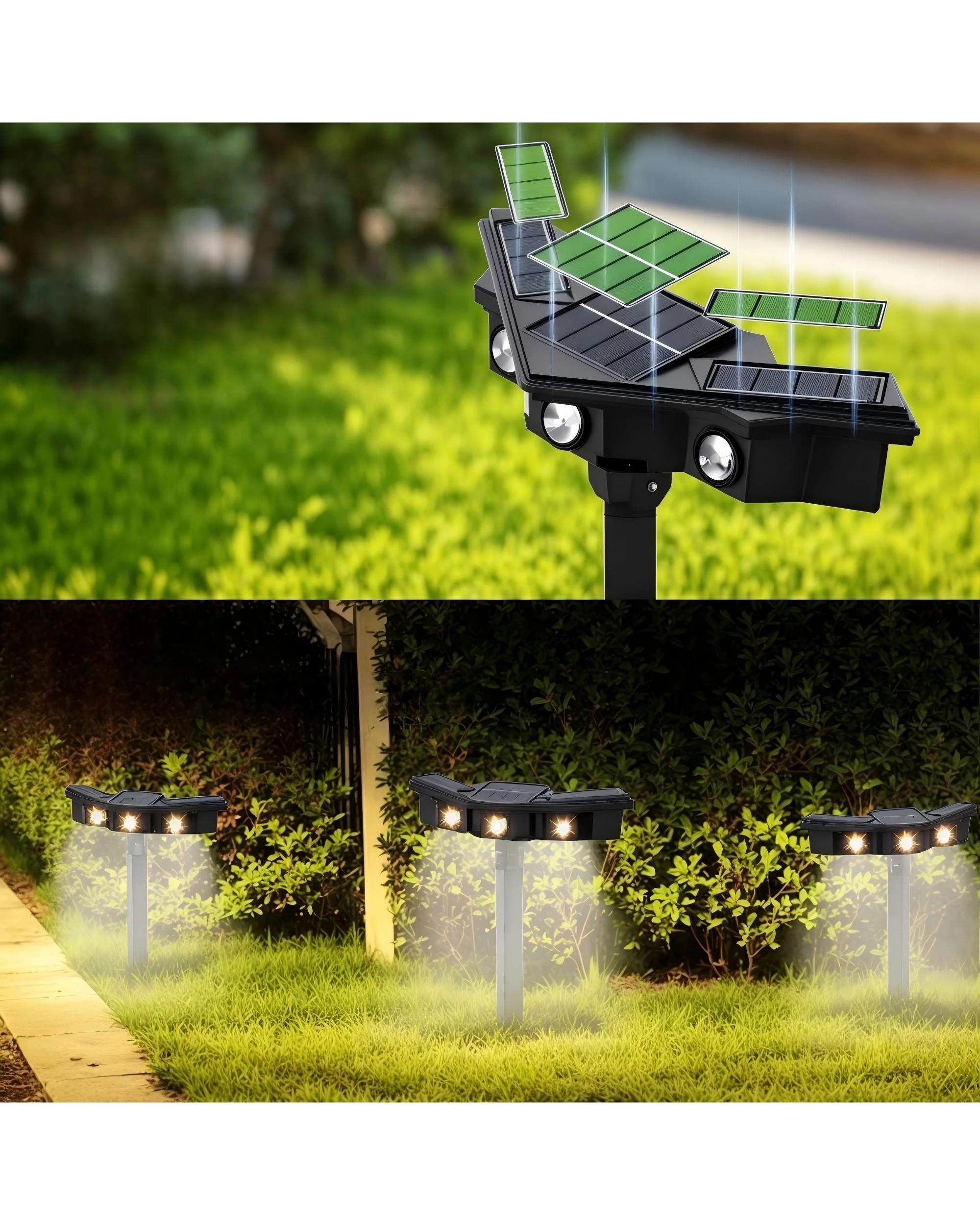 2 Advwin Solar Spot Lights Outdoor Ground/Wall 2 in 1 IP65 Waterproof - Black, 2 of 8