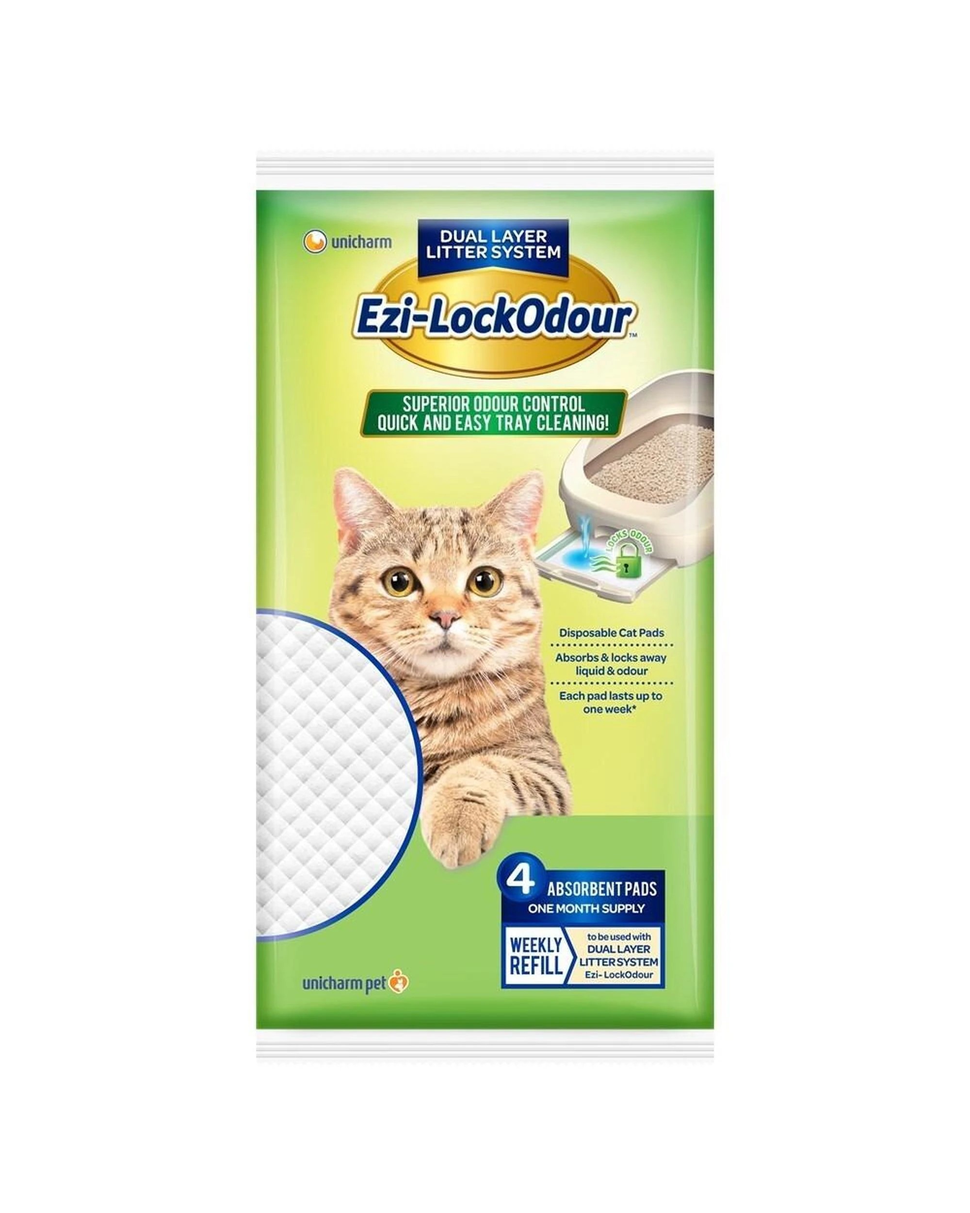 1 Ezi Lockodour Cat Litter System Absorbant Cat Pads 4 Pack, 1 of 1