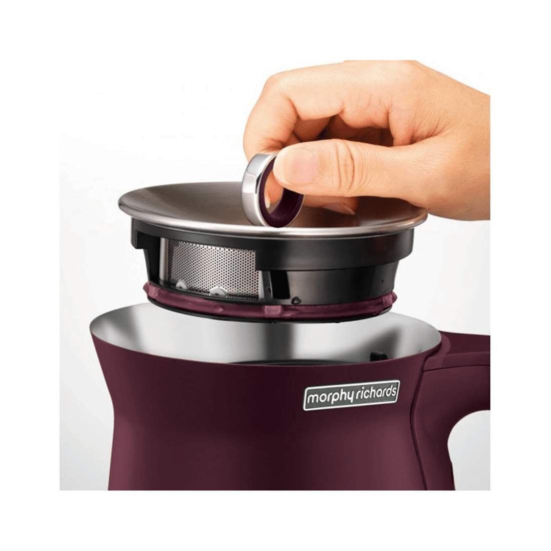 5 Morphy Richards 1.5l 2200w Cordless Water Kettle  Aspect W/blk Chrome Base - Red, 5 of 6