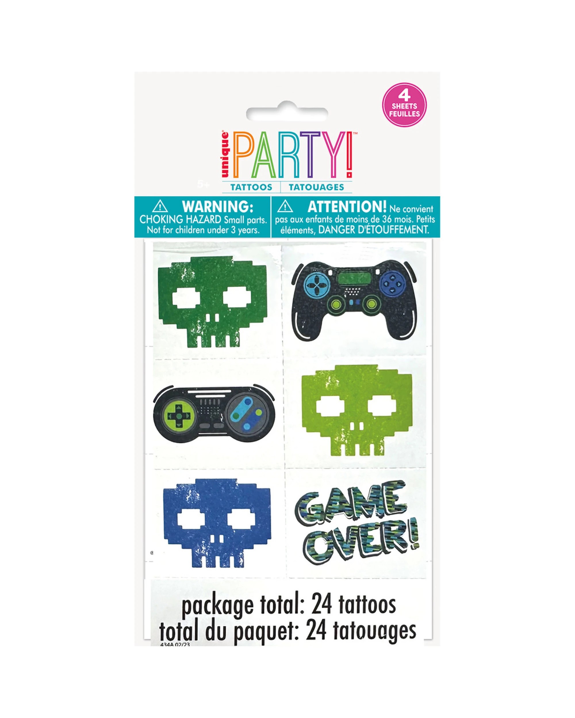 3 Unique Gamer Birthday Tattoos Pack of 24, 3 of 3