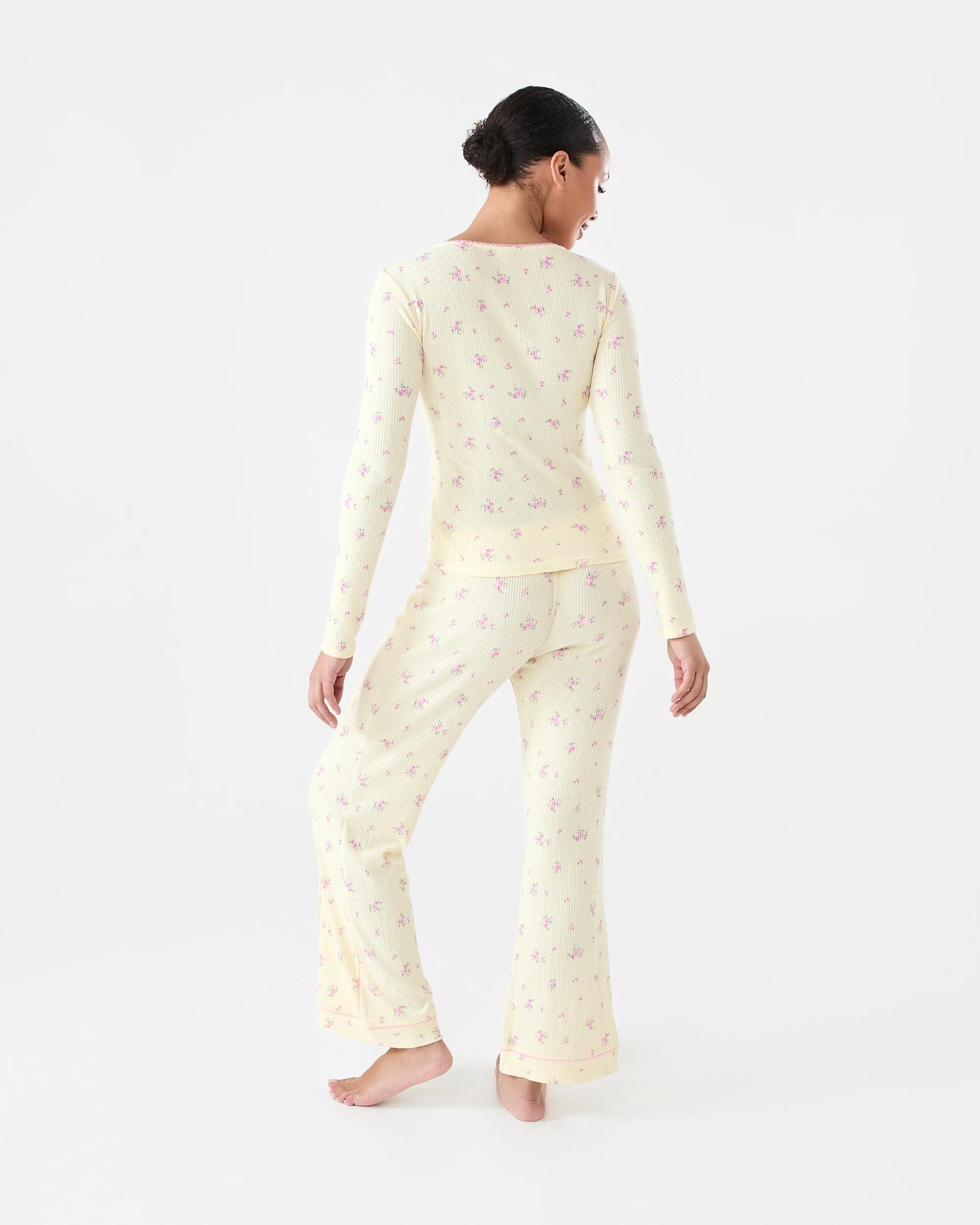 6 Long Sleeve Pointelle Rib Top Wild Rose, 6 of 6