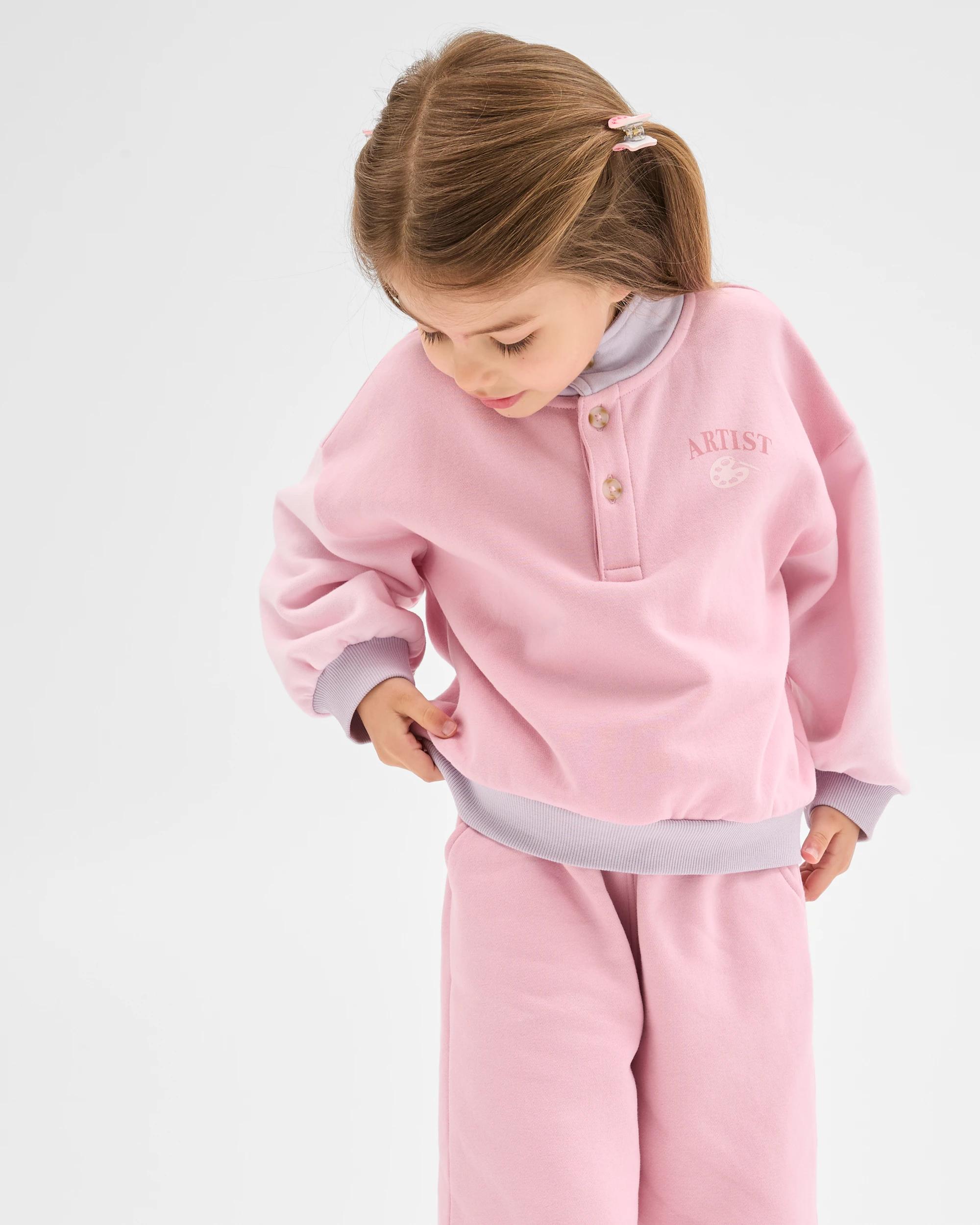 3 Target Kids Australian Cotton Blend Fashion Wide Leg Trackpants PINK COLOUR BLOCK, 3 of 6