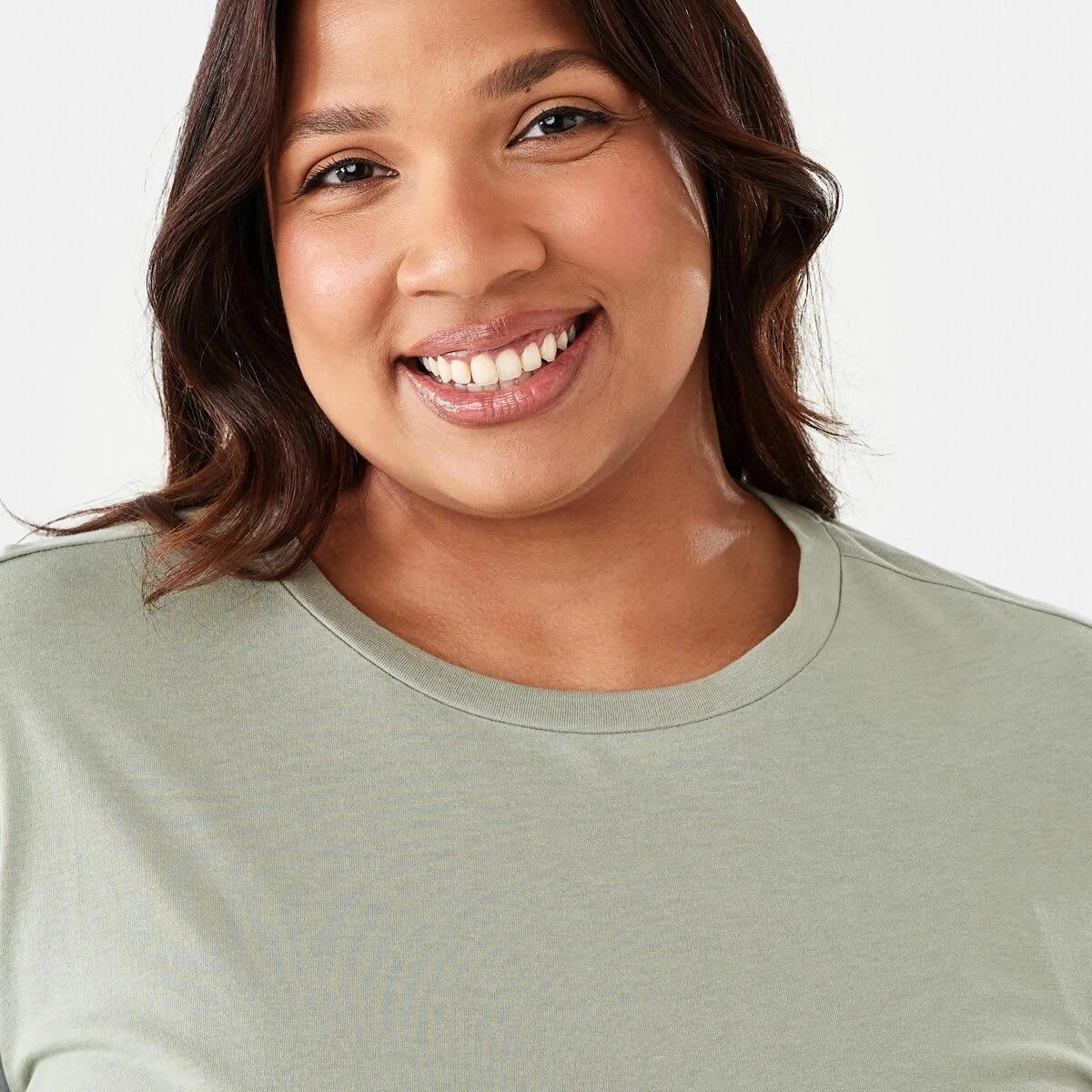 4 Curve Long Sleeve Cotton T-shirt Soft Khaki, 4 of 5